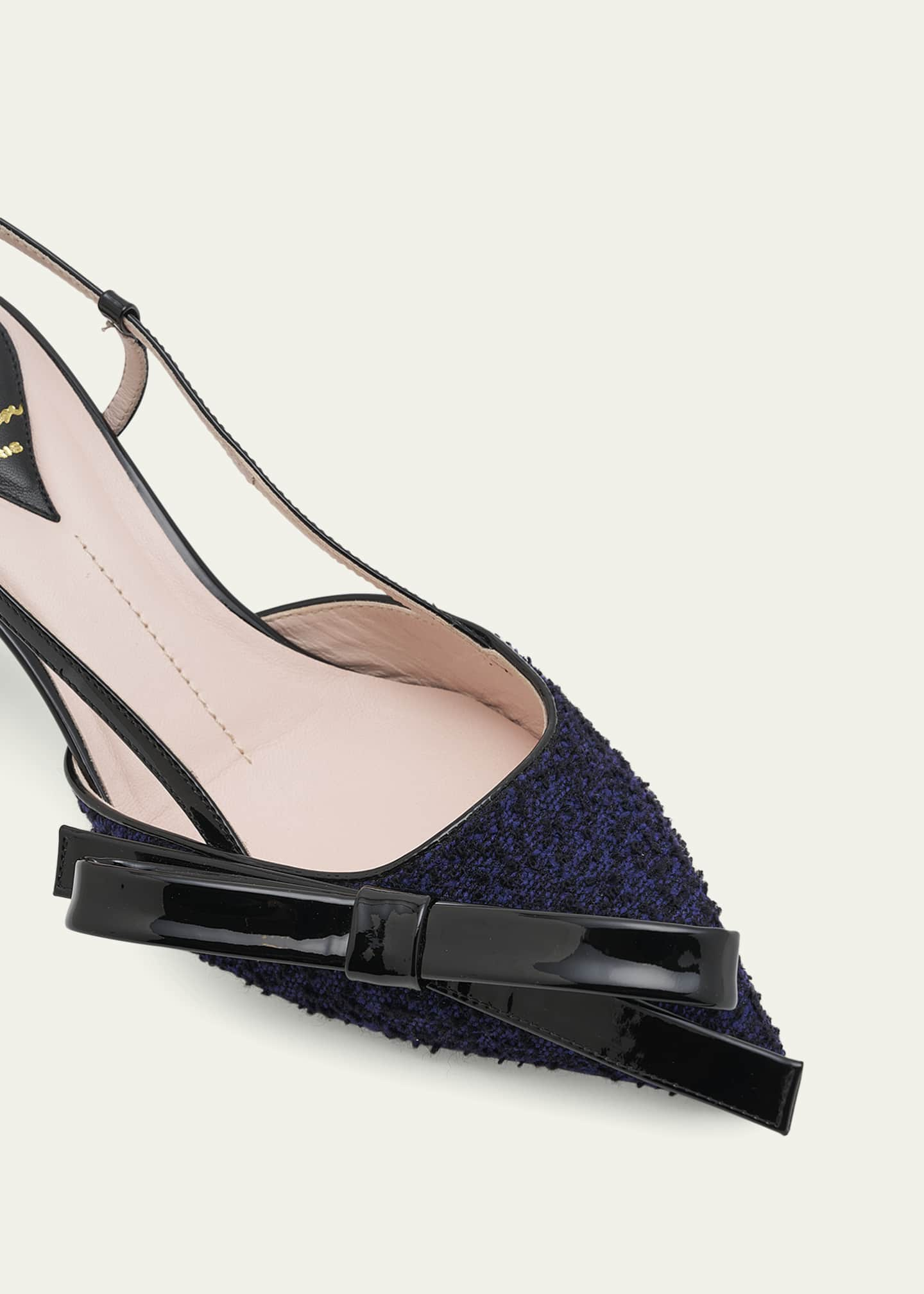 Roger Vivier Virgule Bow Wool Slingback Pumps - Bergdorf Goodman