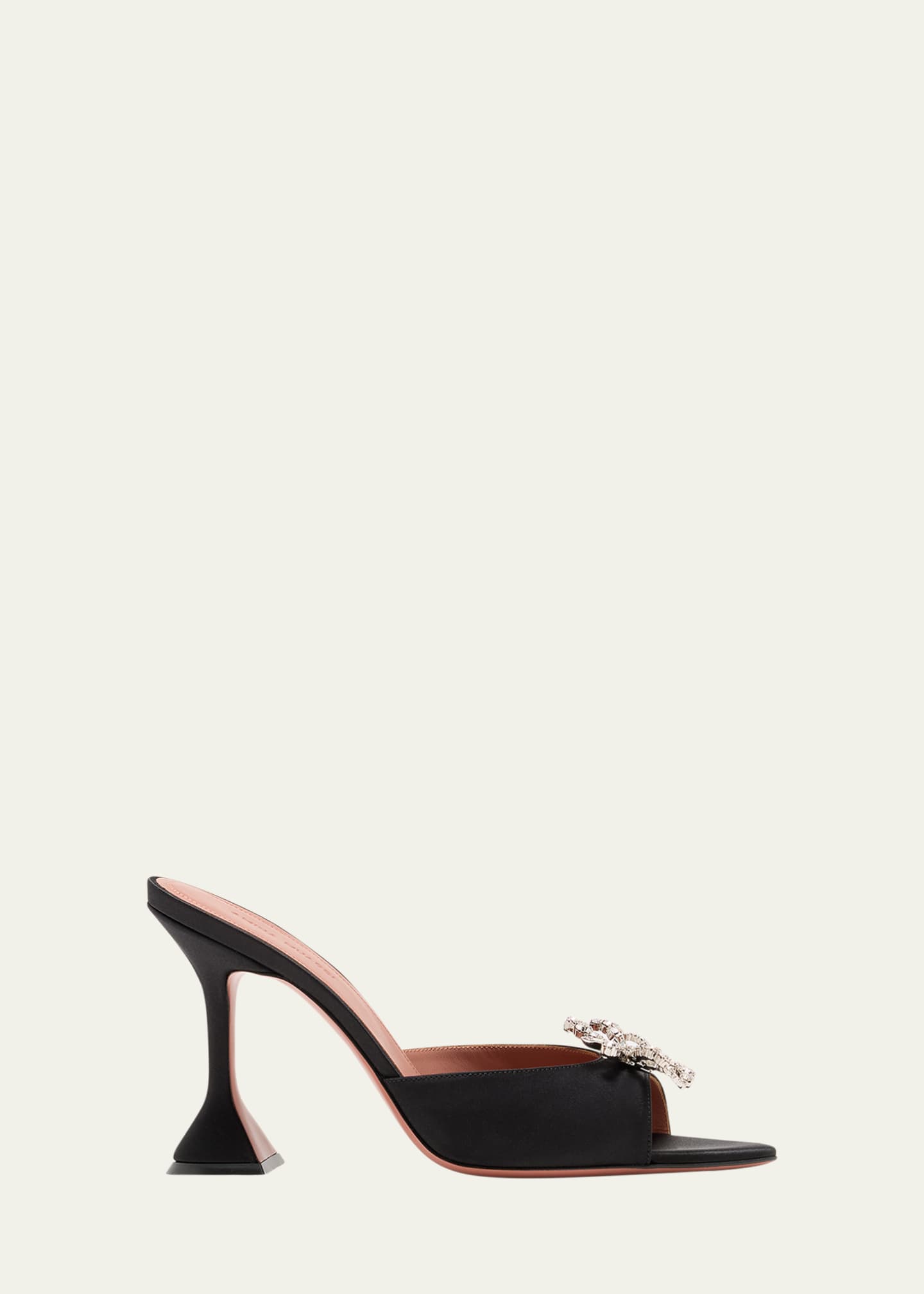 Amina Muaddi Rosie Embellished Bow Satin Pedestal Sandals - Bergdorf ...
