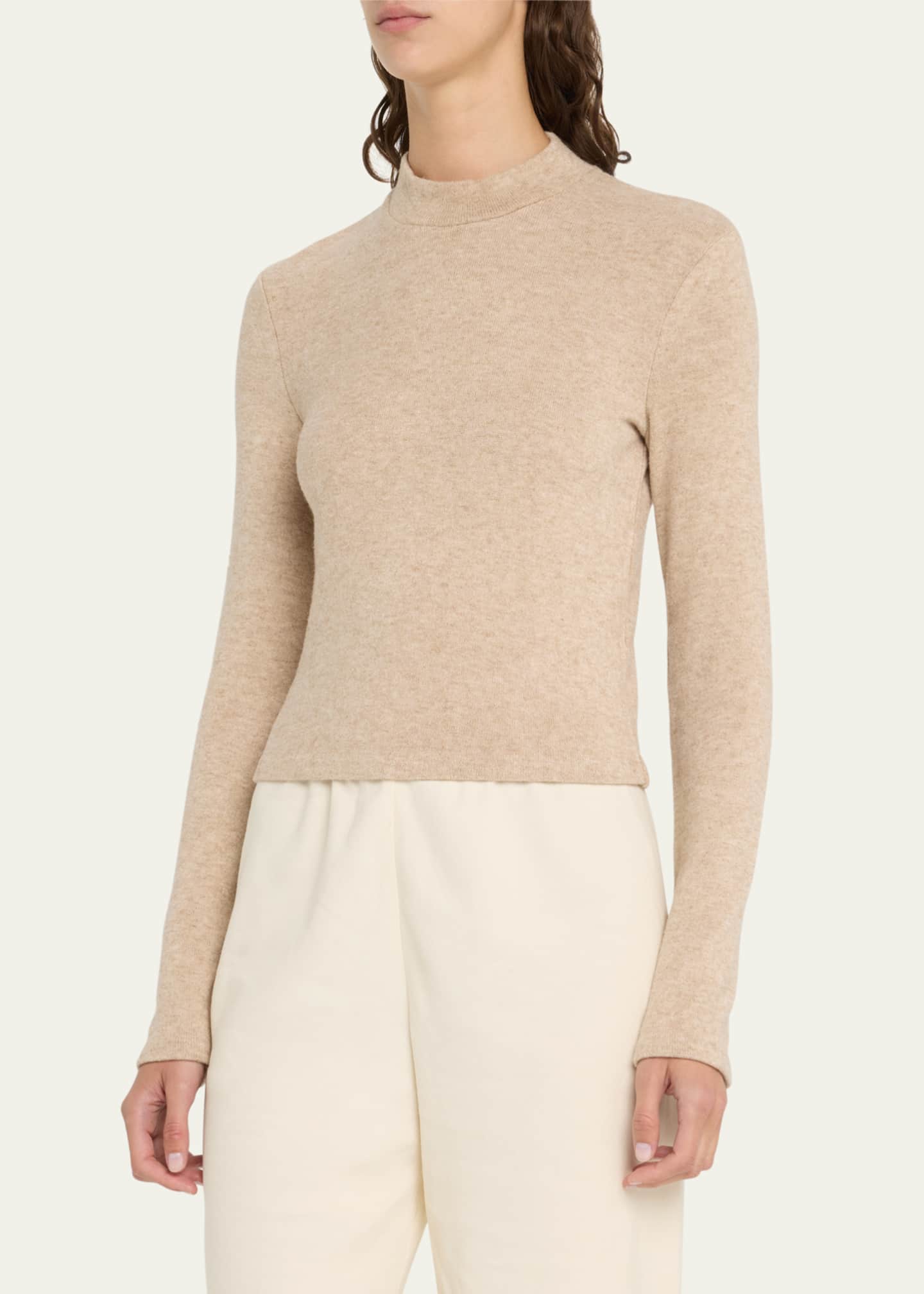 Vince Mock Neck Long Sleeve Slim Fit Sweater