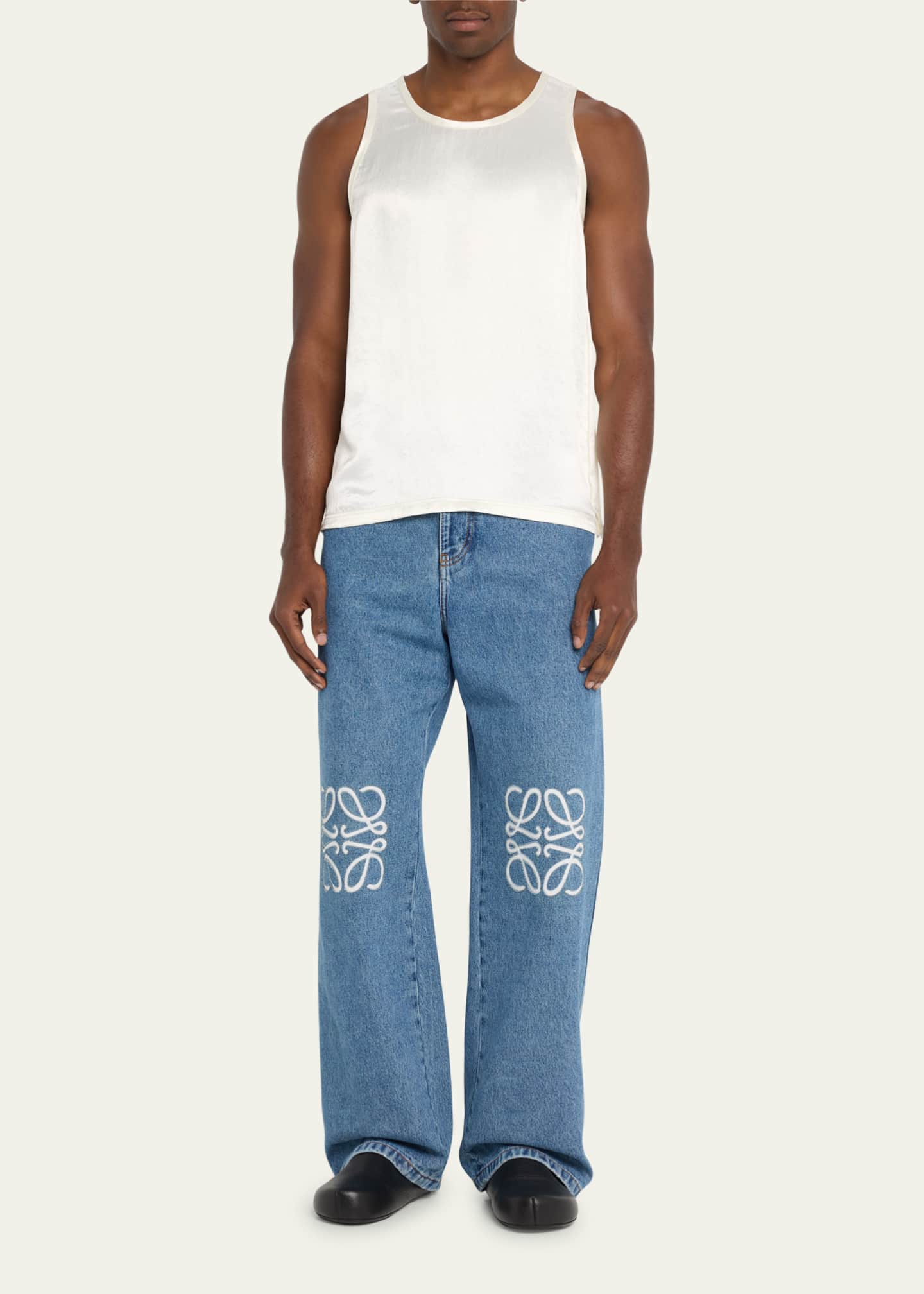 Loewe Men's Anagram StraightLeg Denim Jeans Bergdorf Goodman