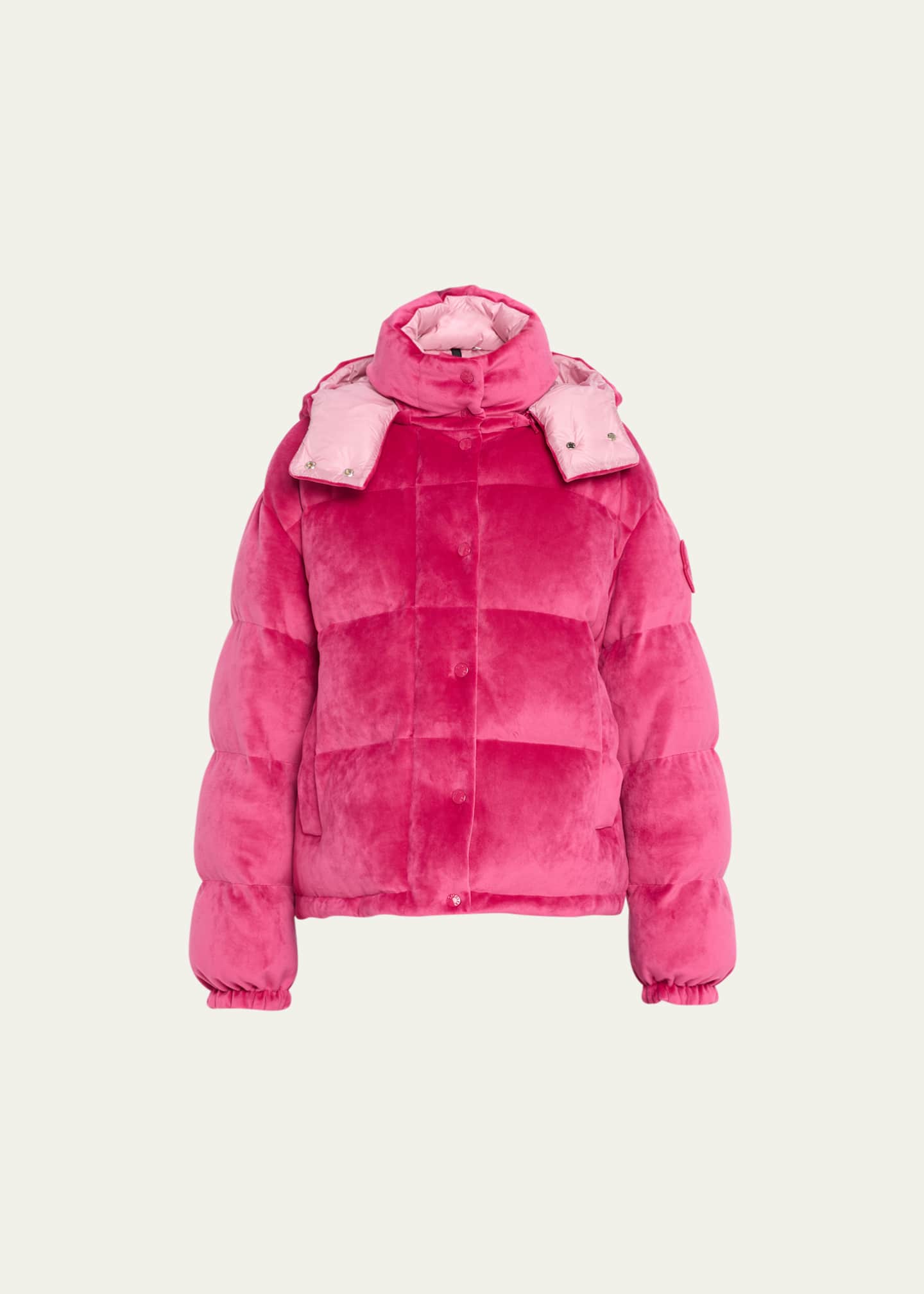 Moncler pink jacket velvet store