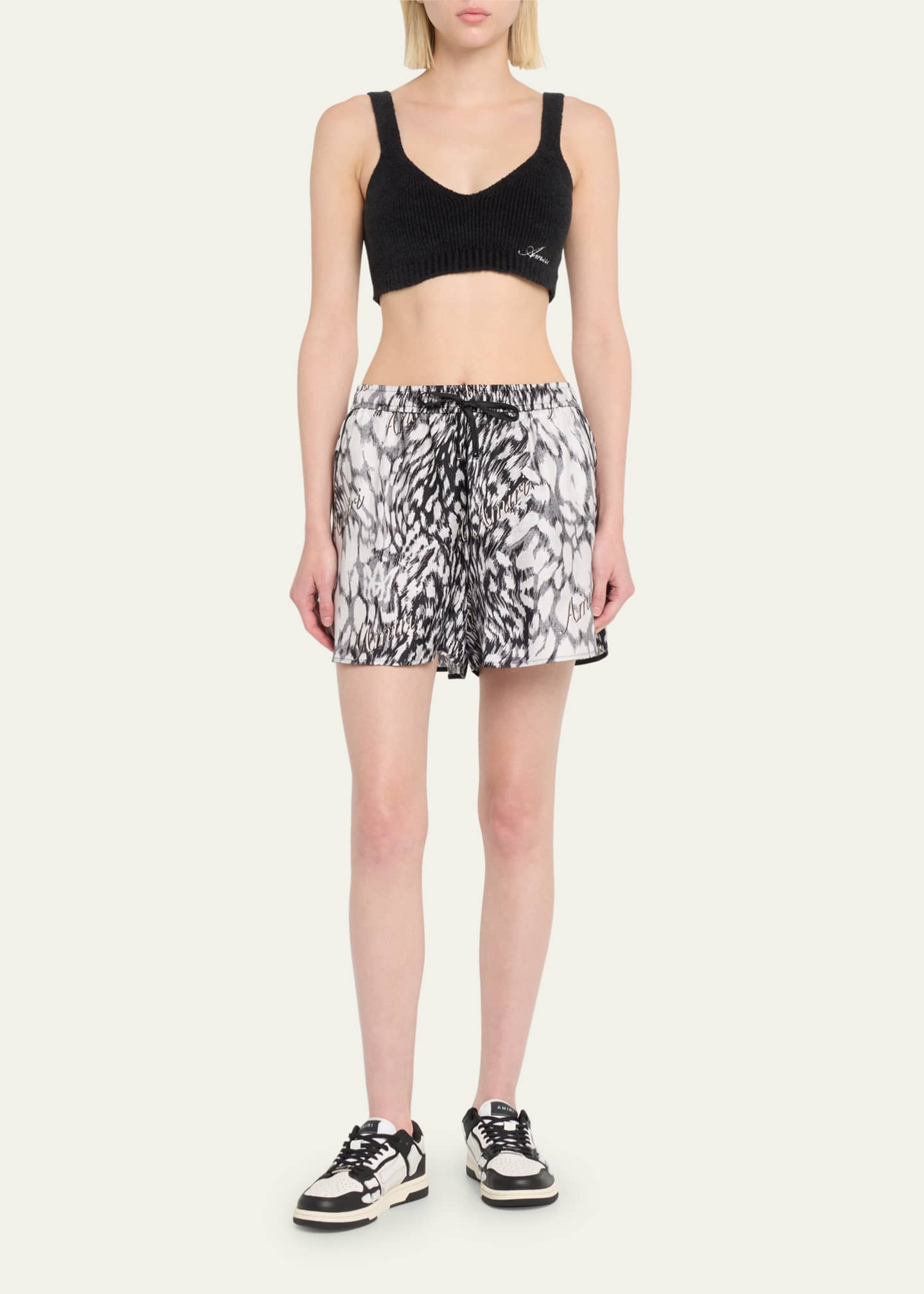 Drawstring pajama shorts top