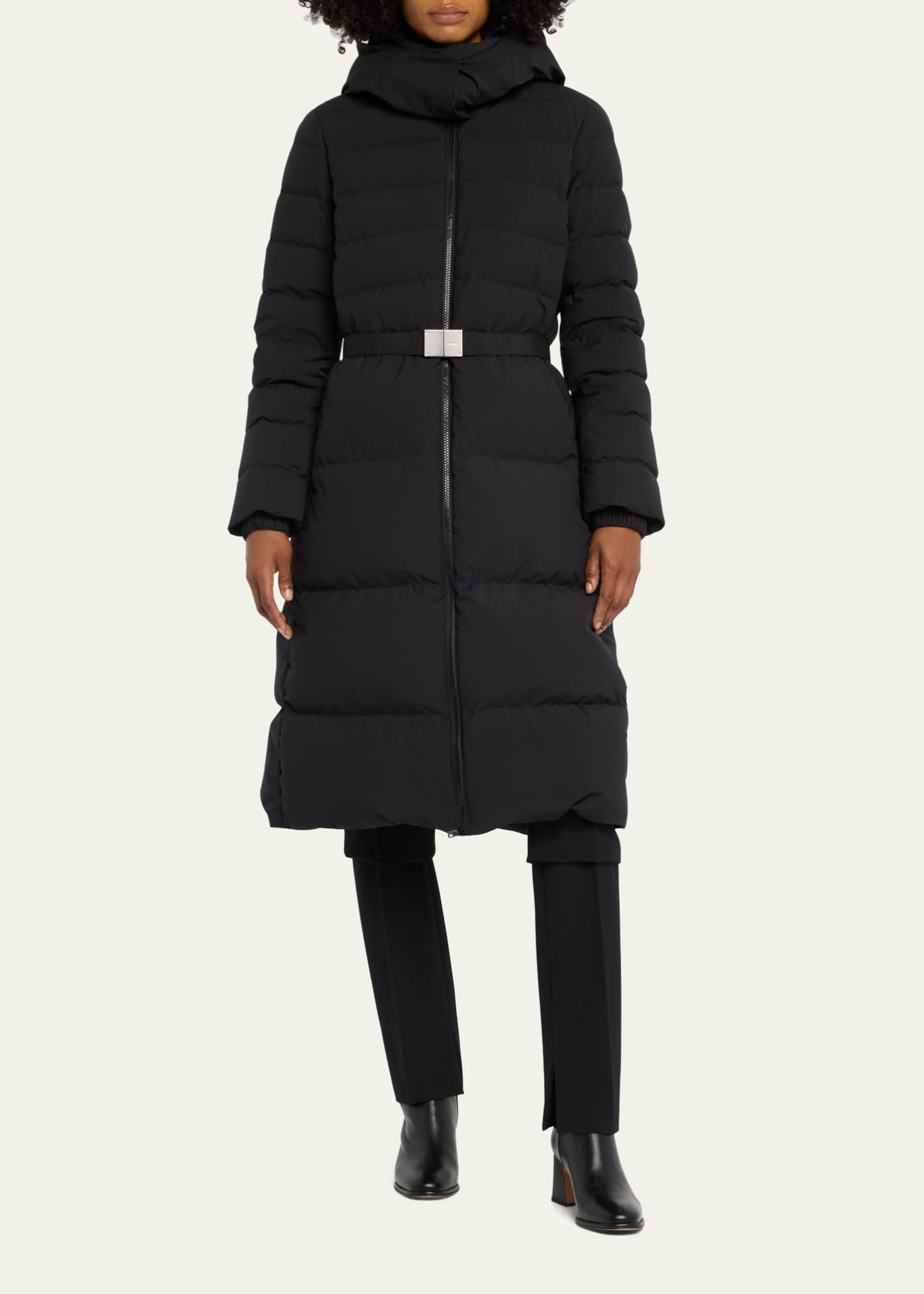 Burberry Burniston Belted Horizontal Puffer Jacket