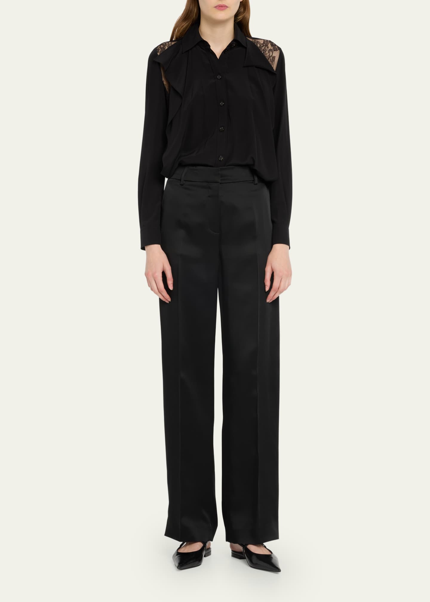 Burberry wide leg trousers discount