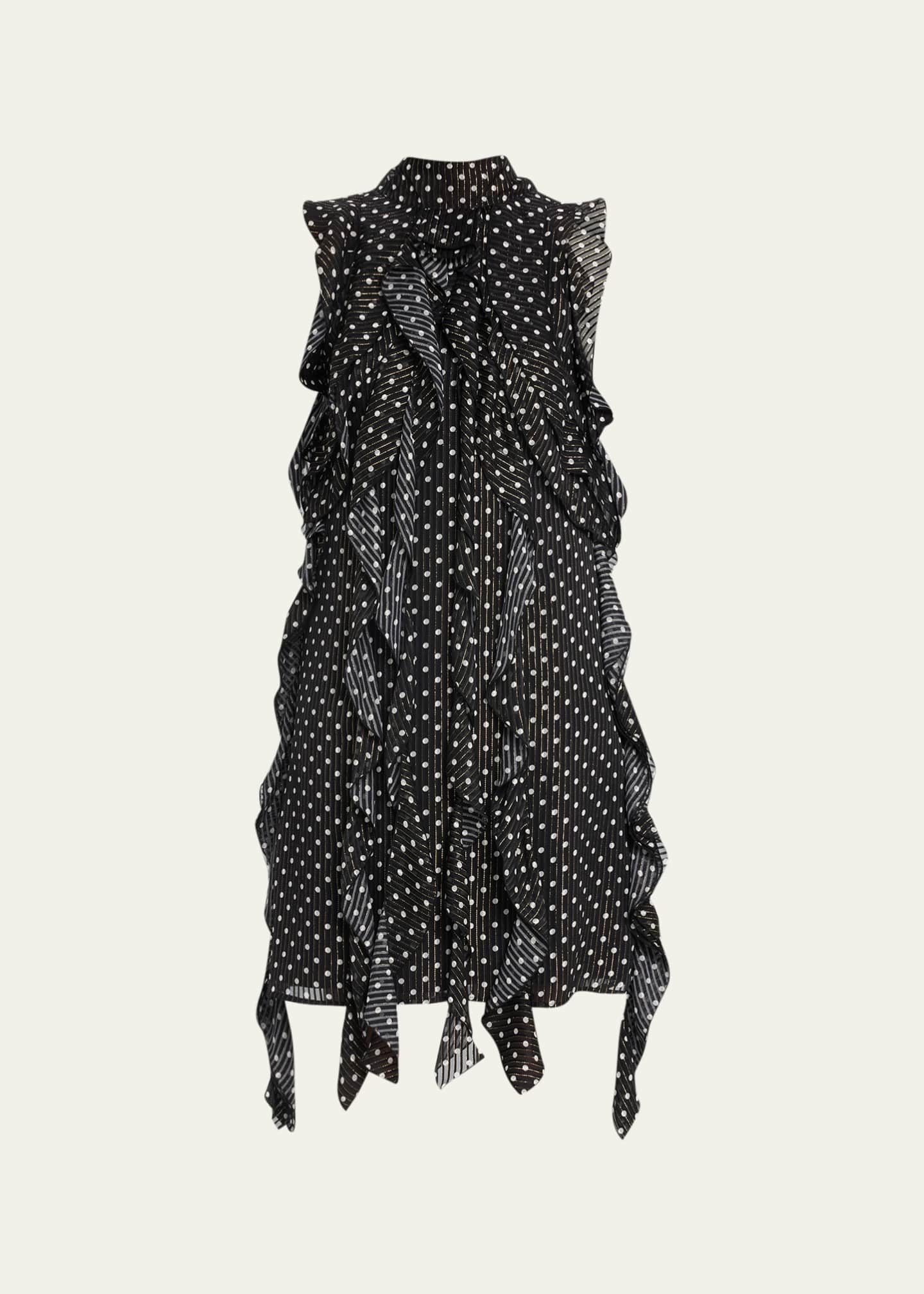 Burberry Cate Polka Dot Ruffle Chiffon Dress