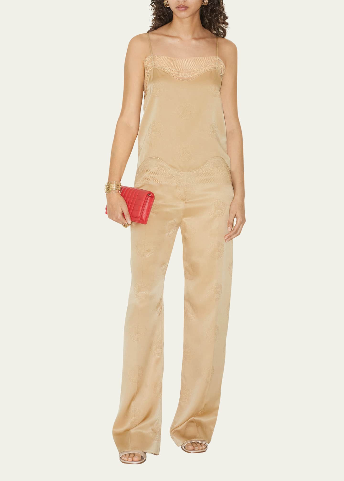 Burberry Jane EKD Embroidered Wide Leg Trousers Bergdorf Goodman