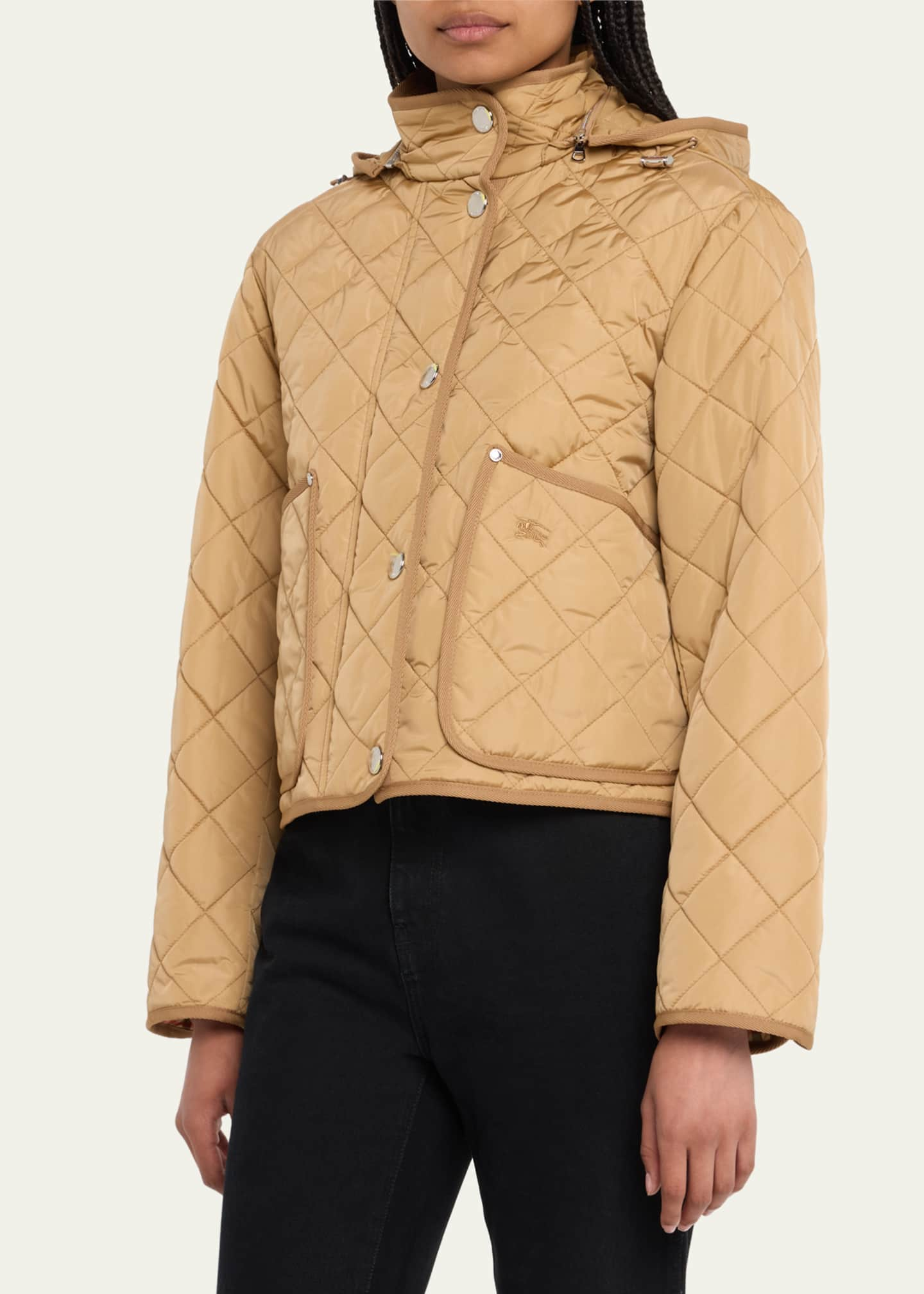 Burberry Humbie Quilted Short Jacket with Removable Hood