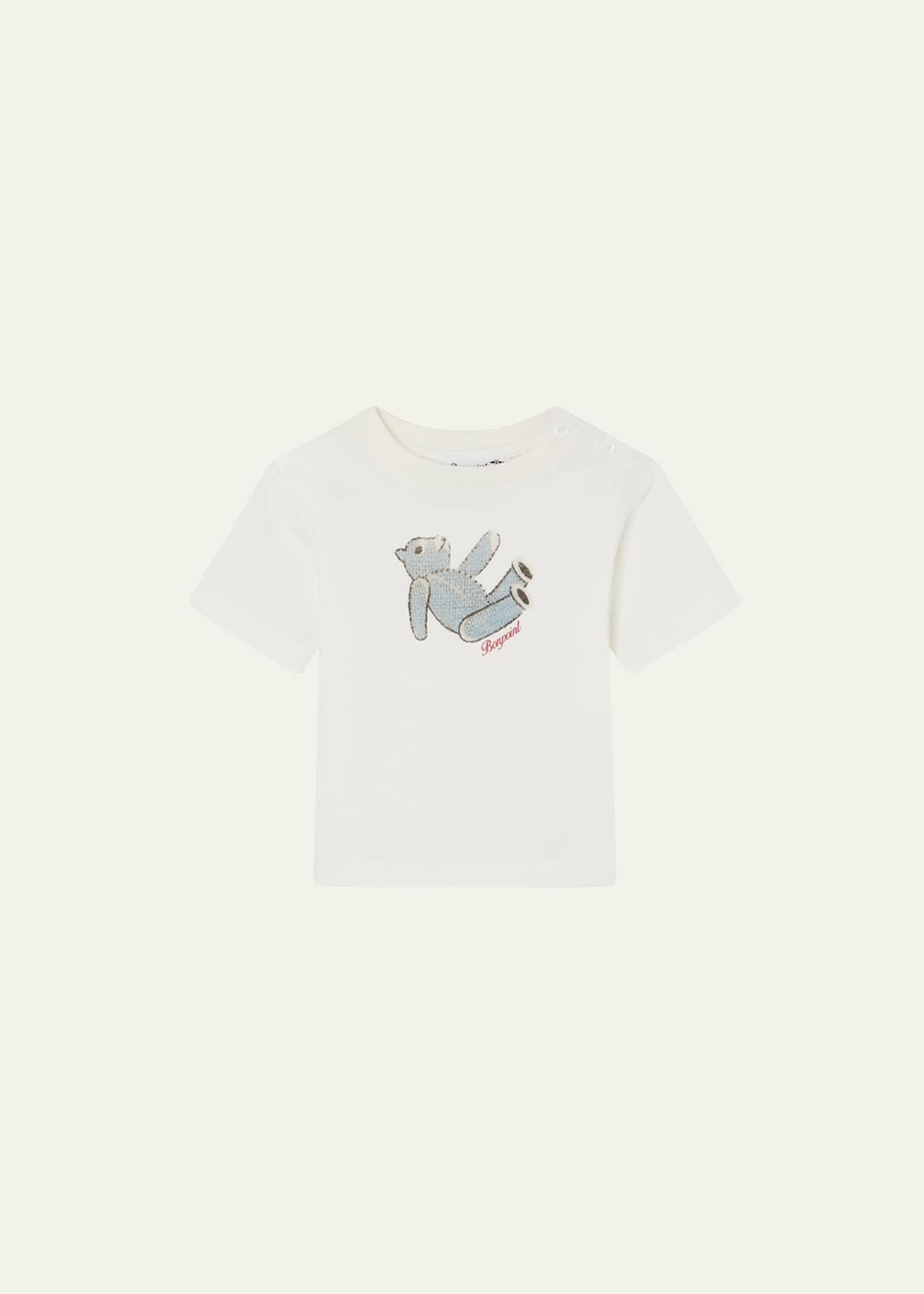 Bonpoint Kid's Teddy Bear Logo-Print T-Shirt, Size 6M-3 - Bergdorf
