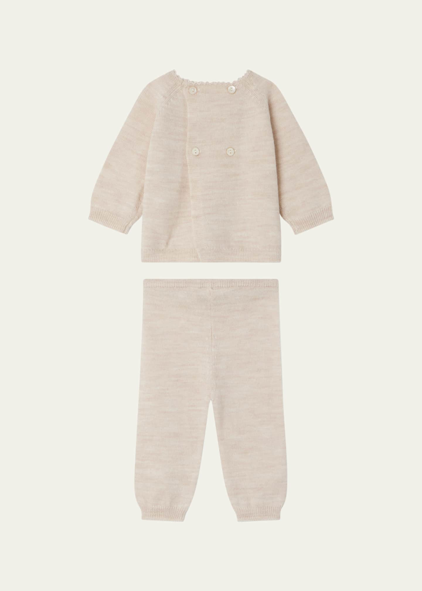 Bonpoint Girl's Bamba Wool Sweater & Pants Set, Size Newborn-18M