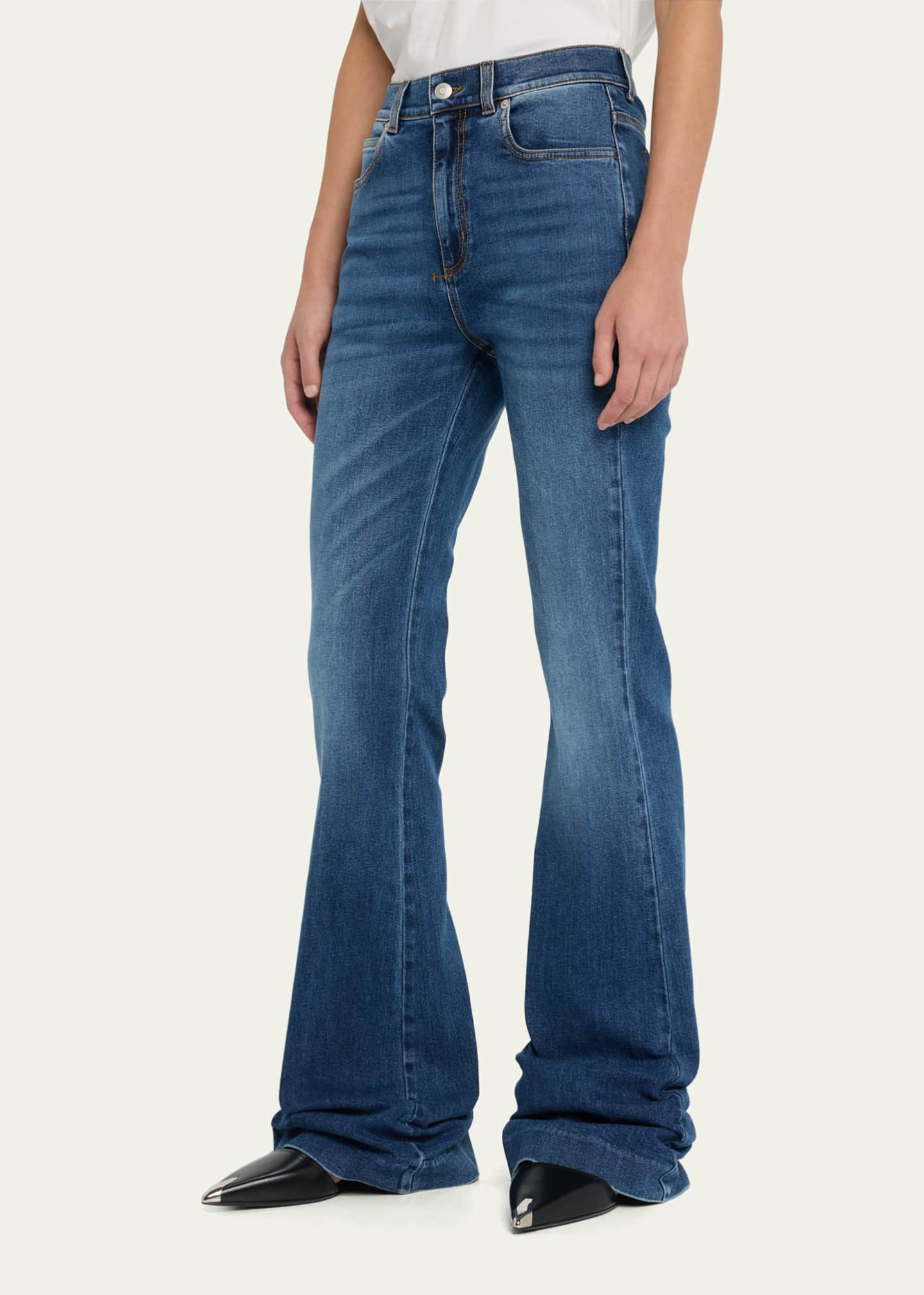 Alexander McQueen Boot-Cut Leg Denim Pants - Bergdorf Goodman