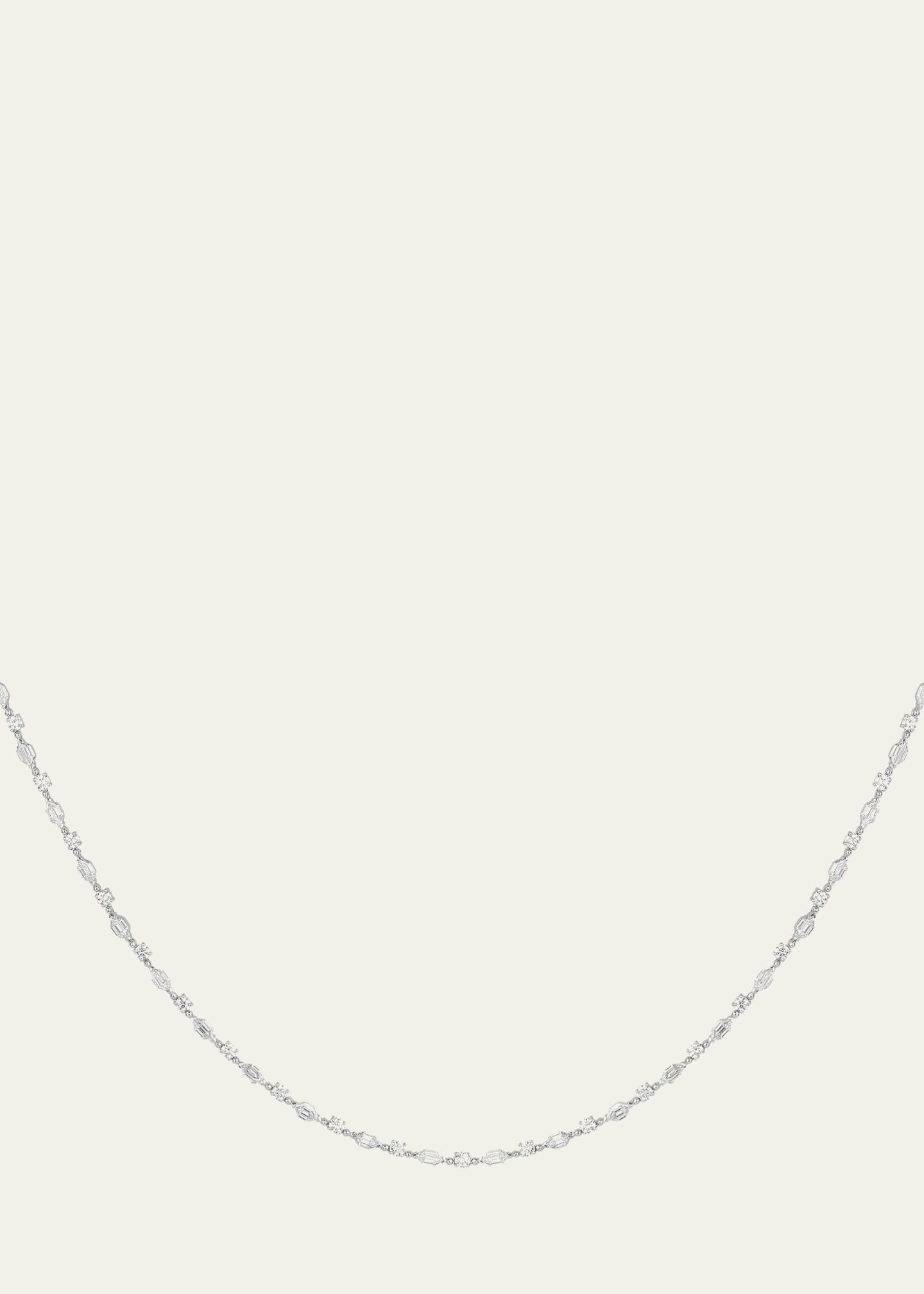 Paul Morelli 18K White Gold Hexagonal Diamond Necklace
