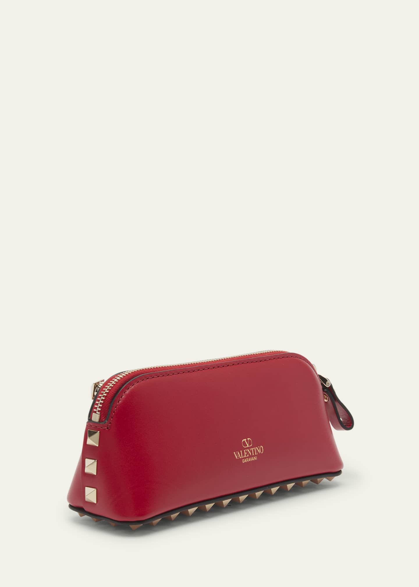 Valentino Garavani Bag Red Mini Rock Stud Clutch Cross Body Wallet