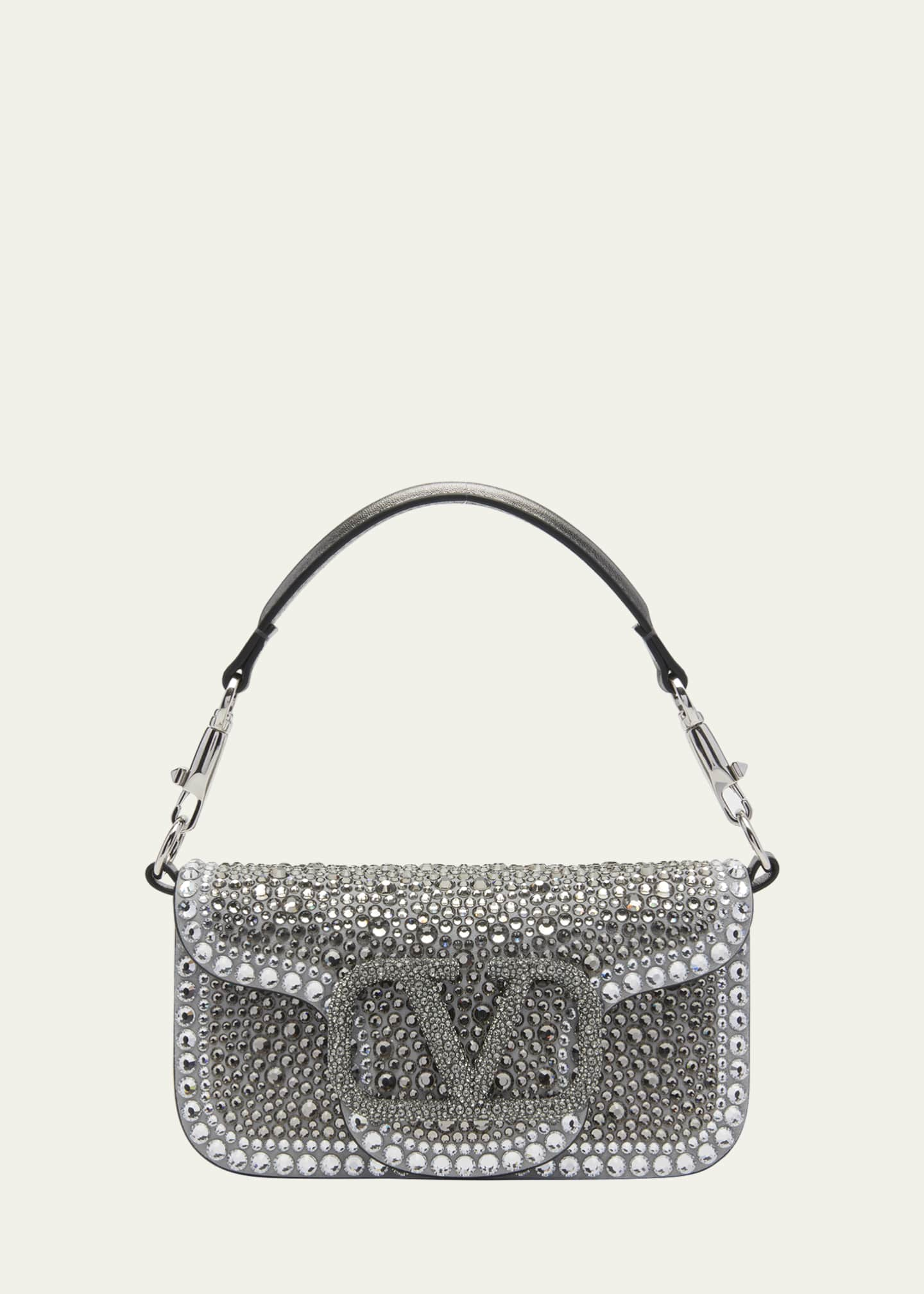 Valentino Garavani VSLING Small Rhinestone Leather Top-Handle Bag -  Bergdorf Goodman