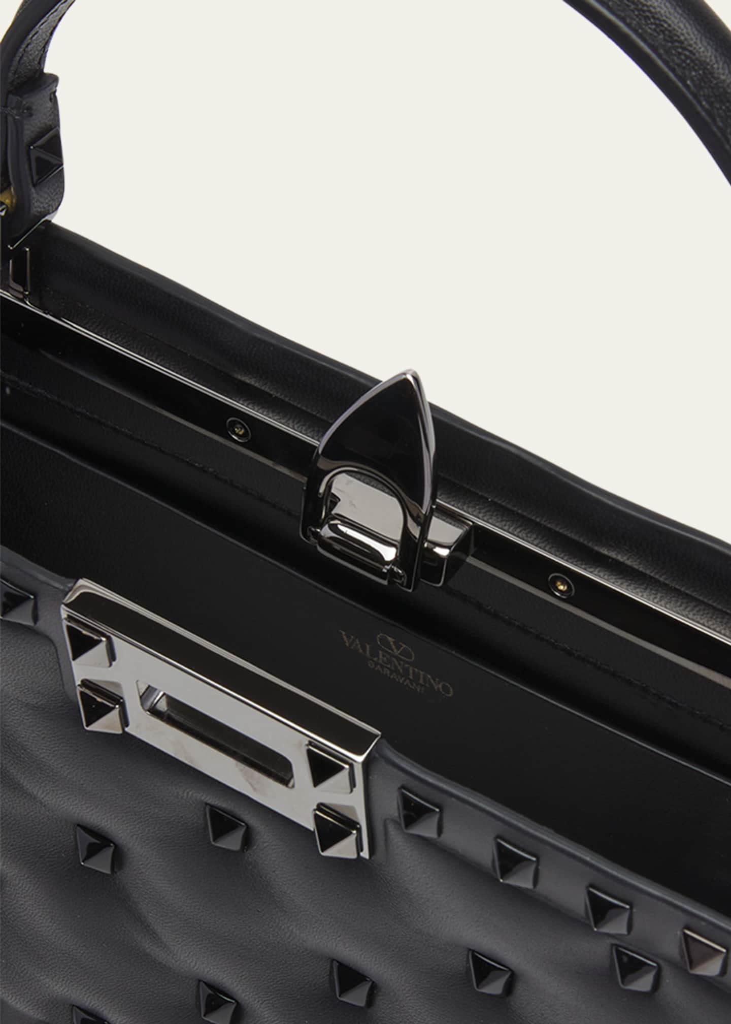 Valentino Garavani Rockstud Leather TopHandle Bag Bergdorf Goodman