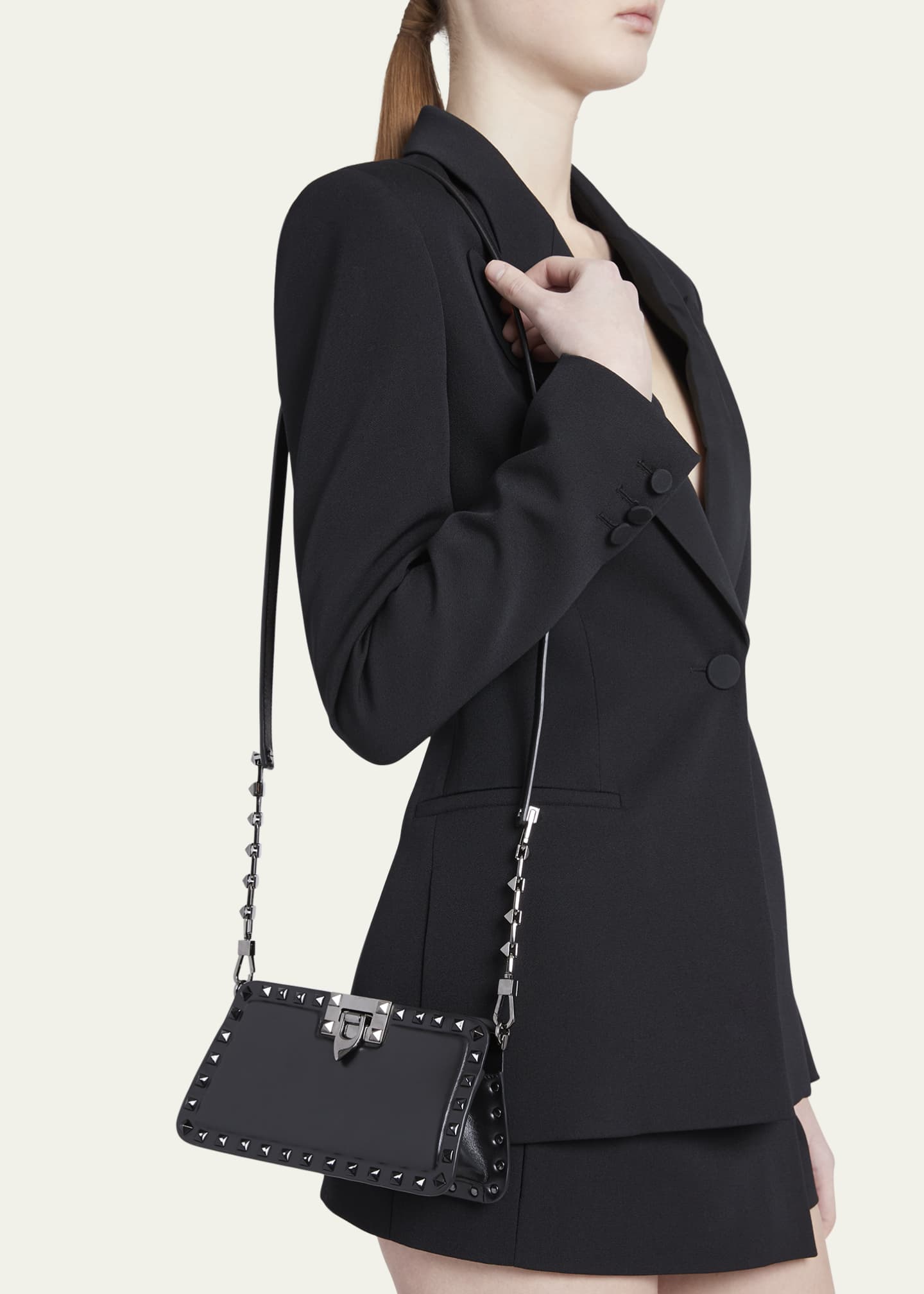 Valentino rockstud leather clutch 2025