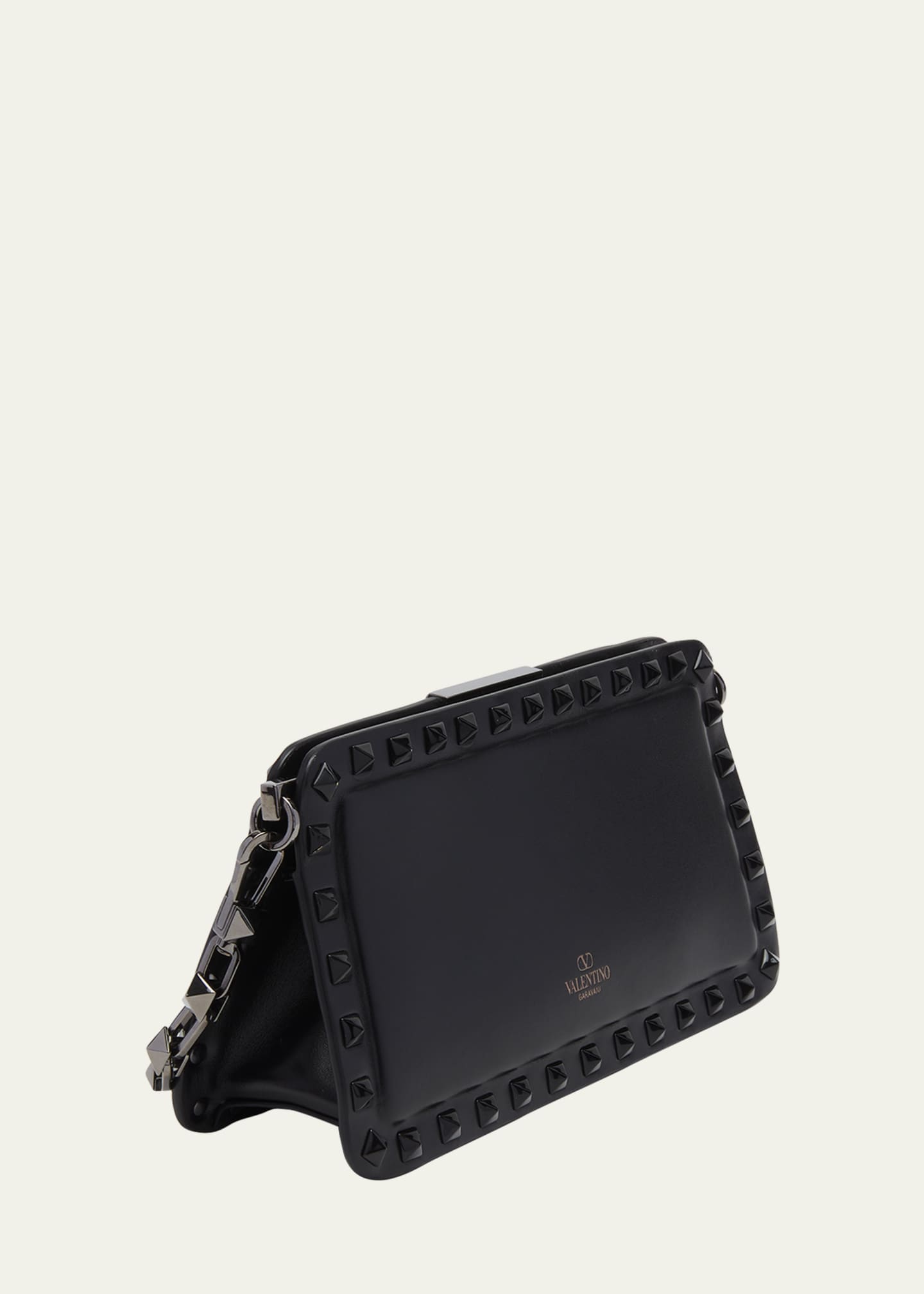 Valentino Tonal Rockstud Leather Clutch Bag