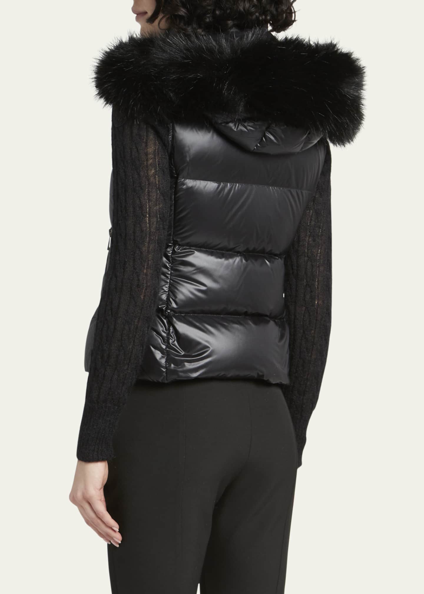 Moncler gilet fur hood store