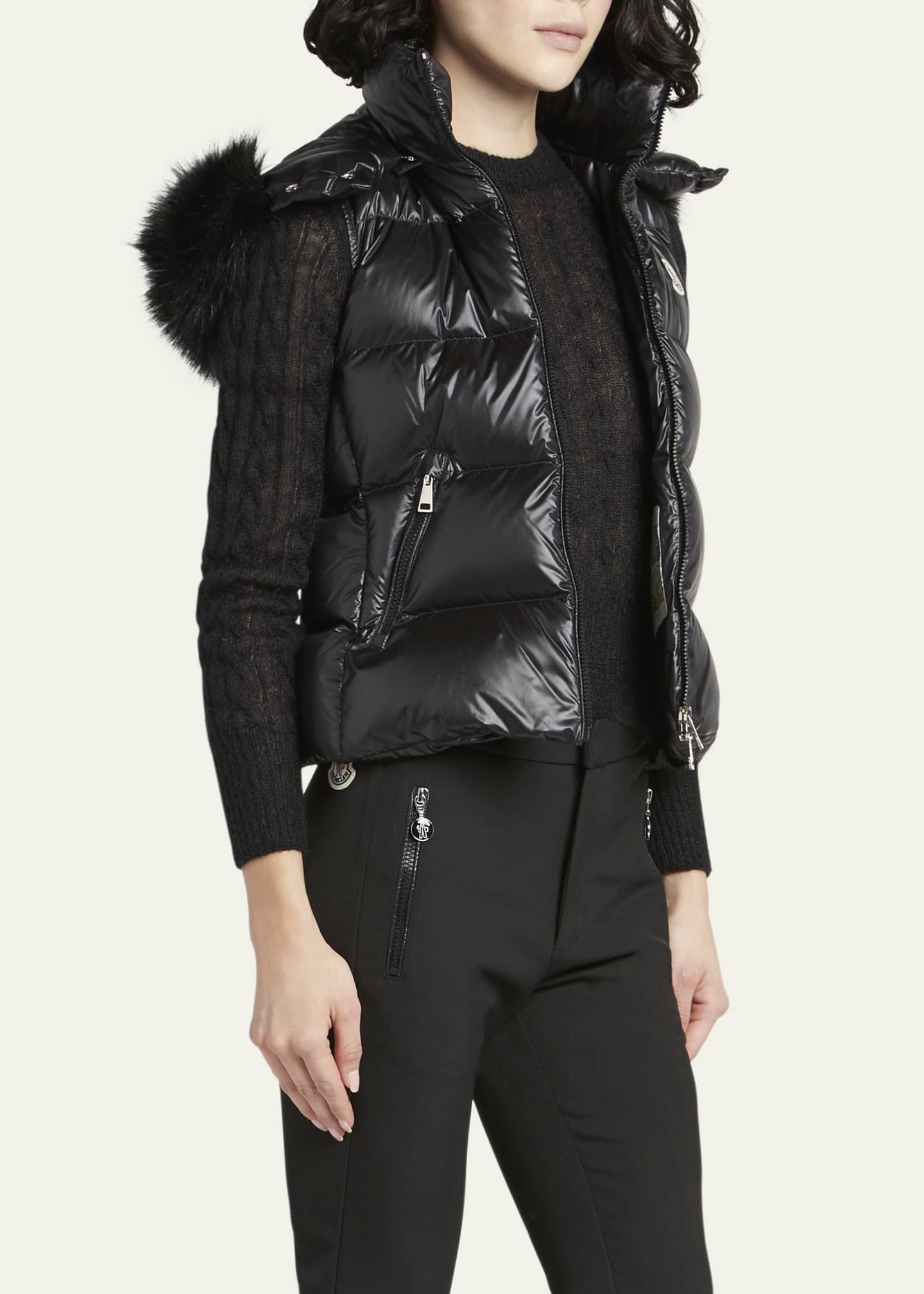 Fur puffer vest sale