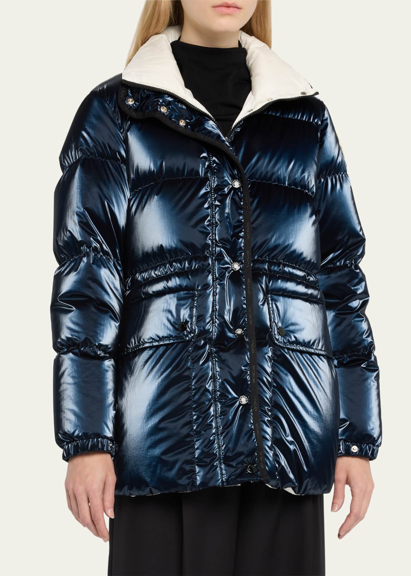 Moncler metallic sale puffer jacket