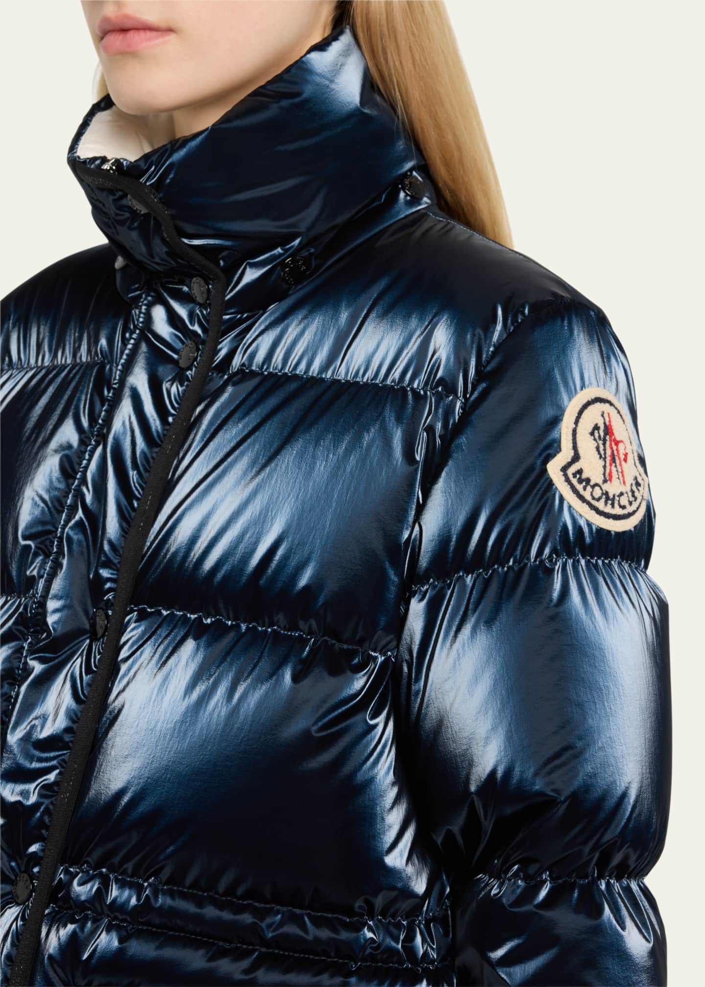 Women's metallic puffer coat sale