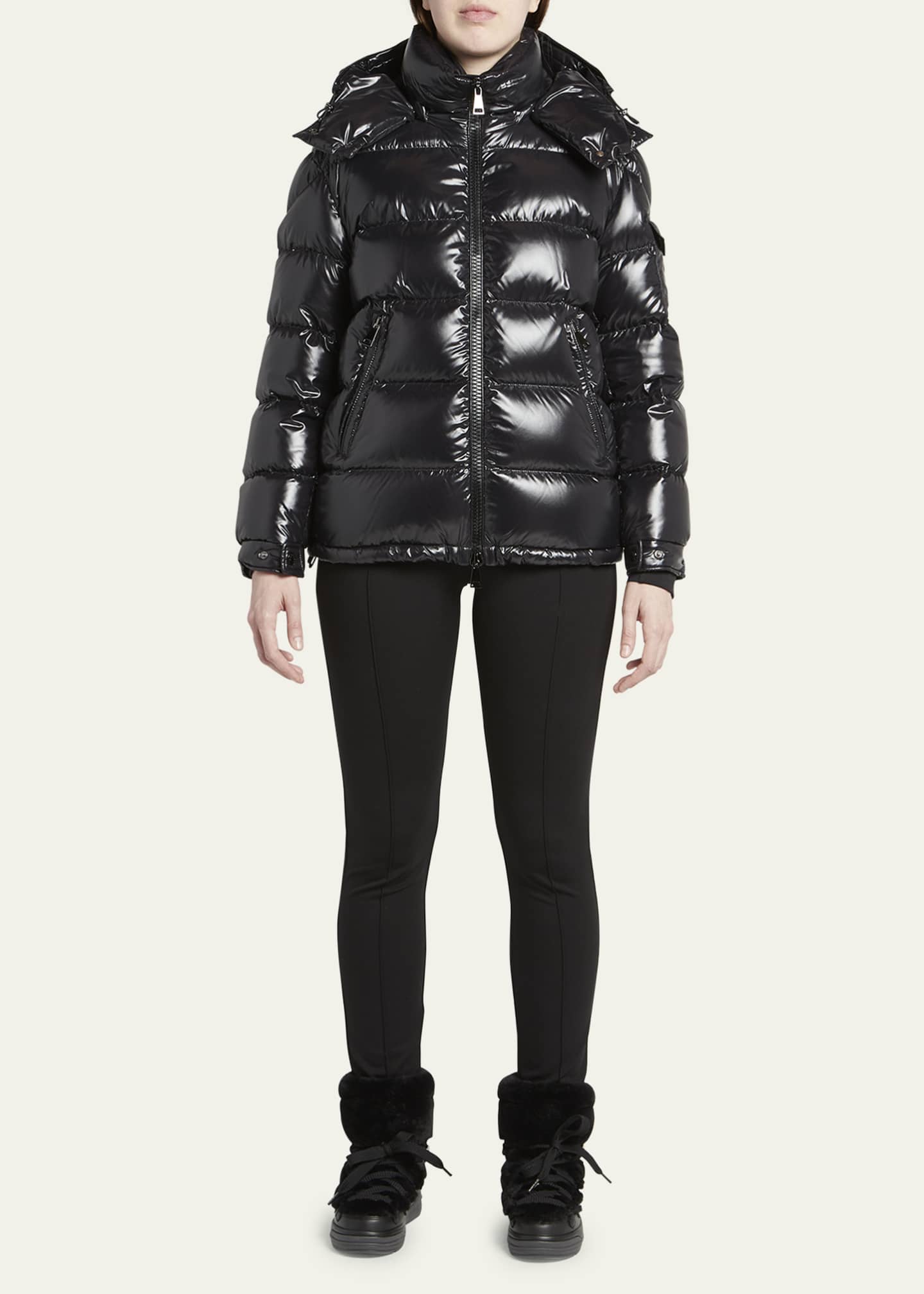 Moncler Maire Shiny Puffer Jacket with Removable Hood - Bergdorf Goodman