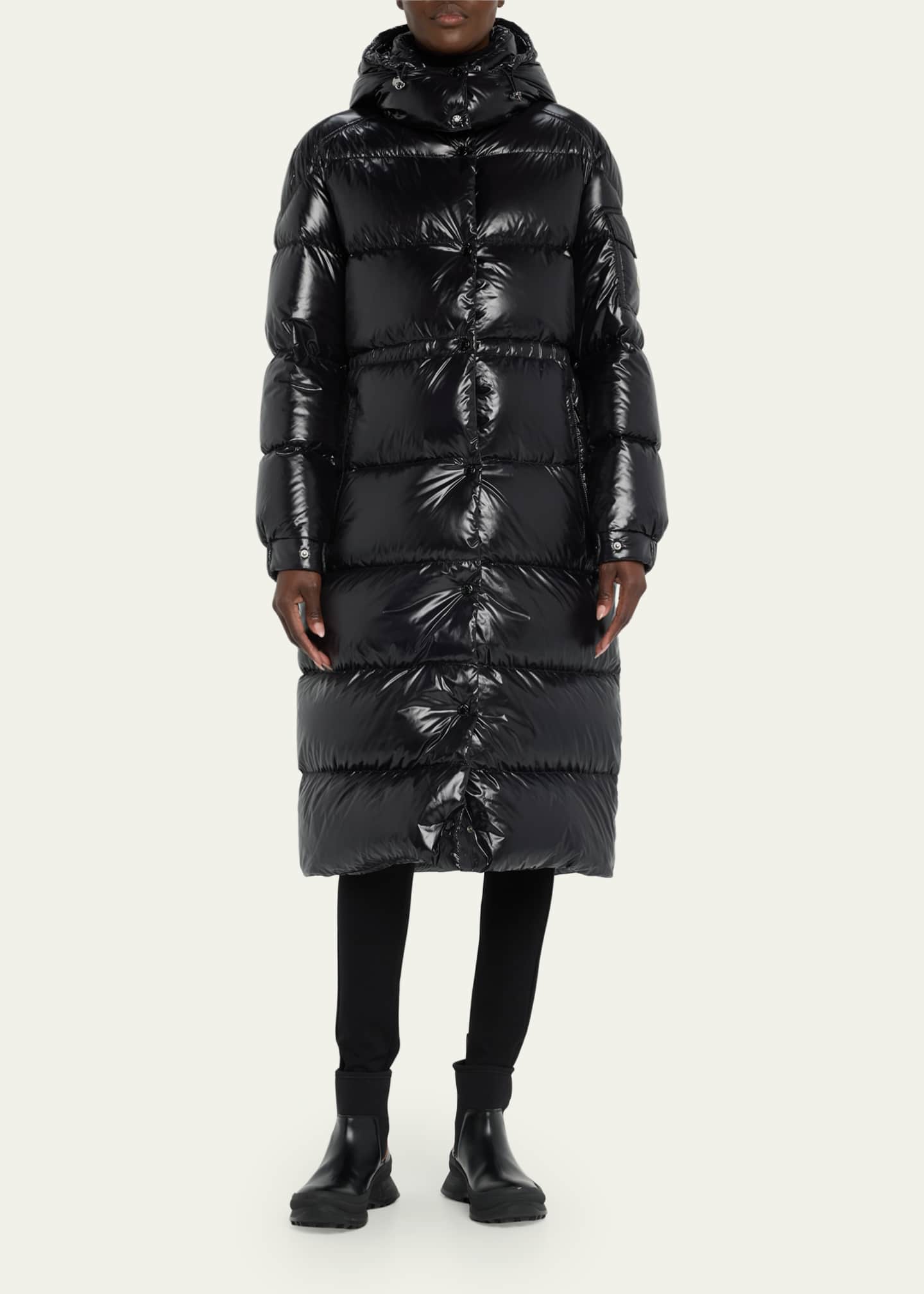 Moncler Cavettaz Hooded Long Puffer Coat