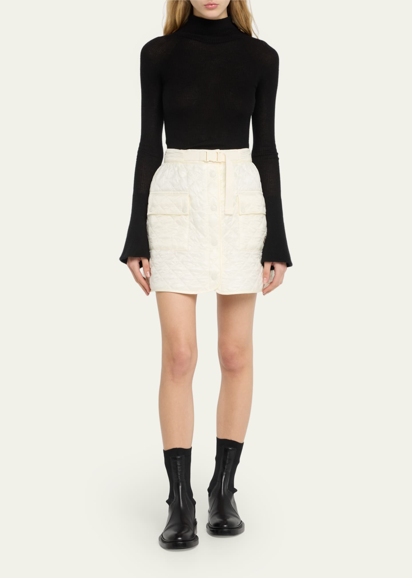 Moncler Quilted Cargo Mini Skirt - Bergdorf Goodman