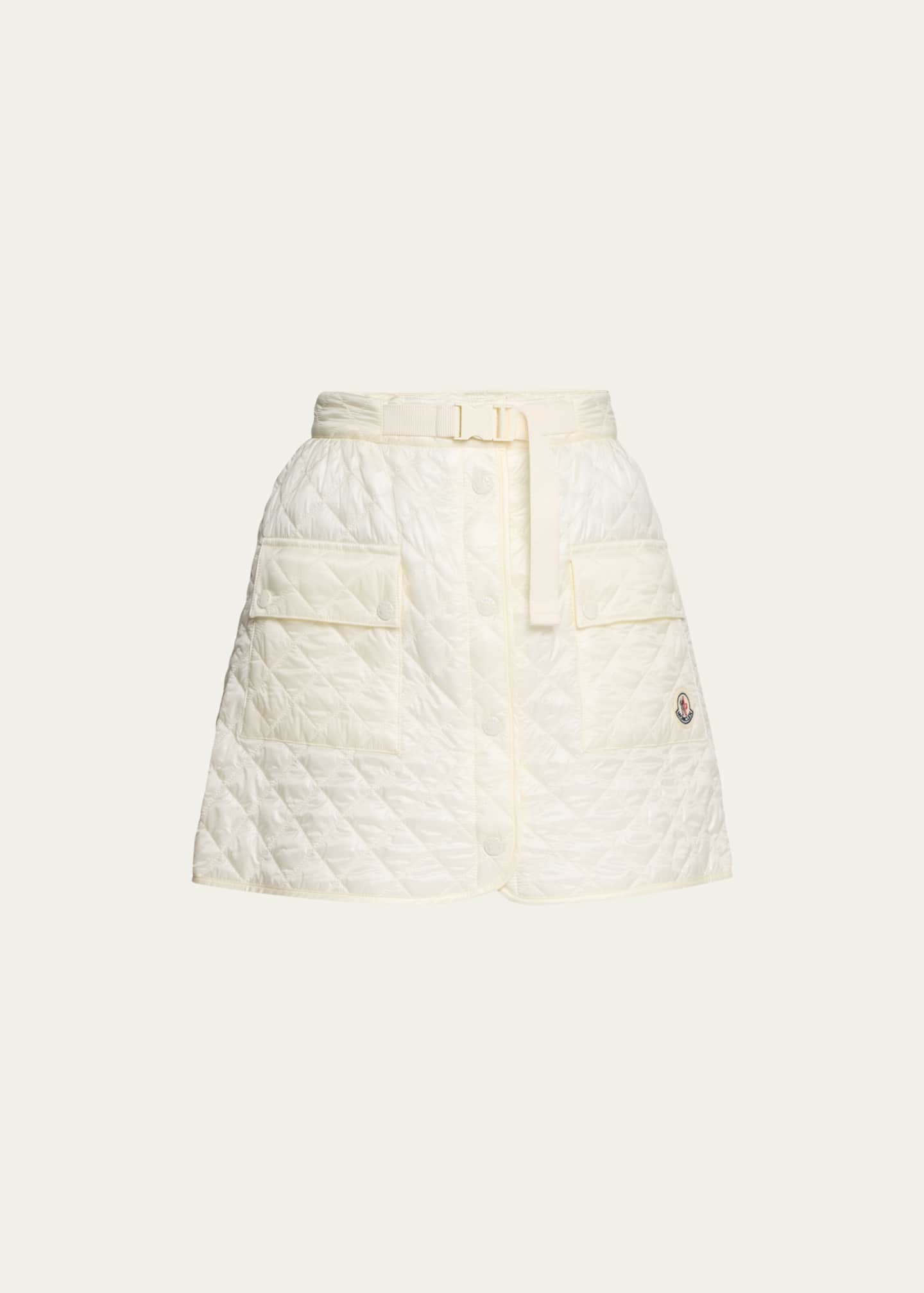 White quilted mini skirt sale