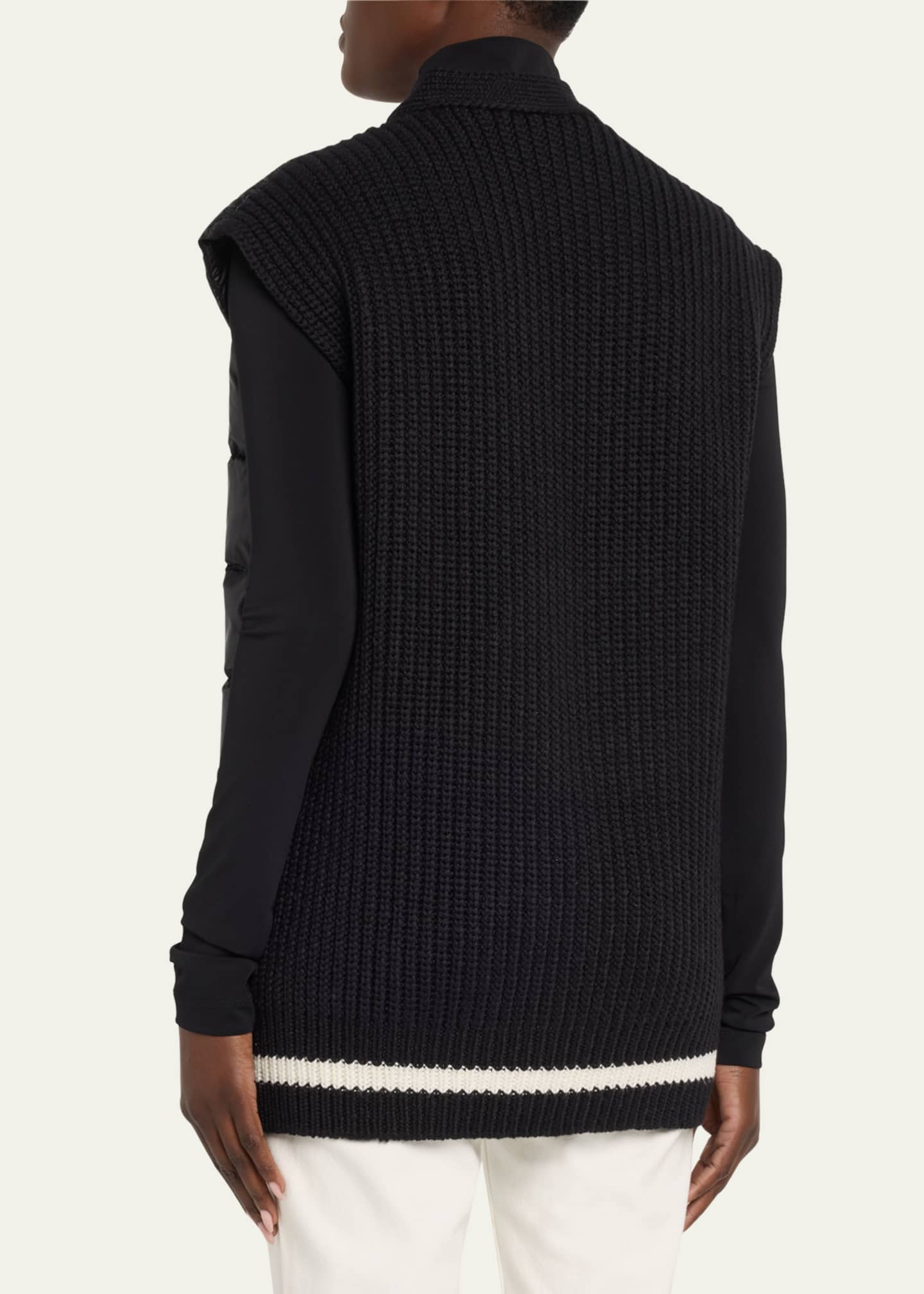Moncler Puffer Vest with Wool Back - Bergdorf Goodman
