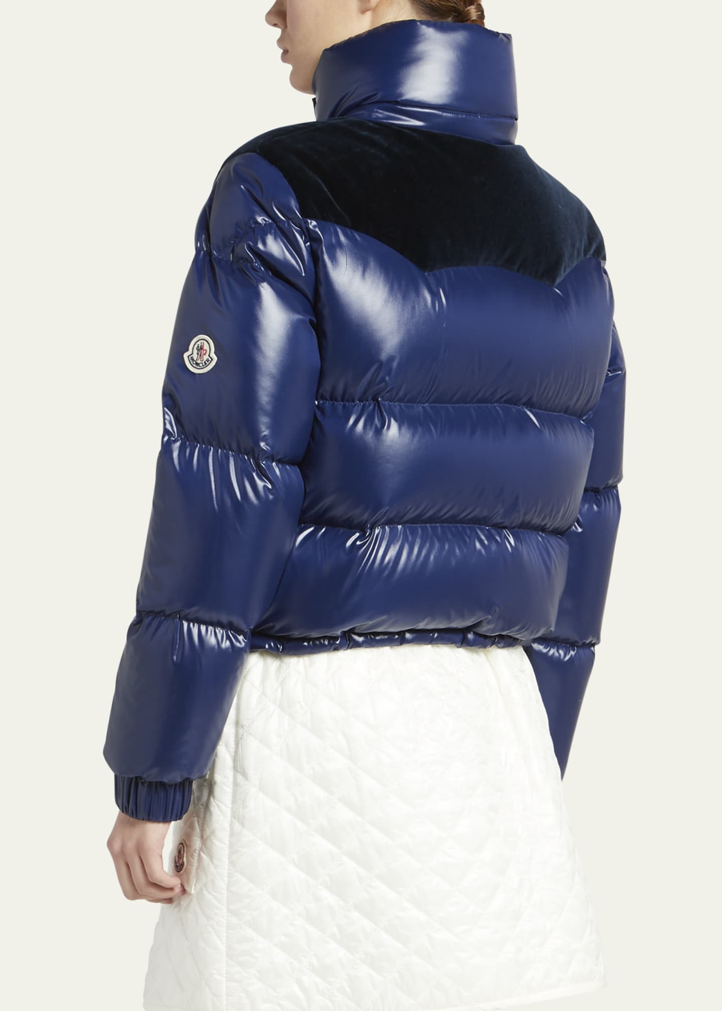 Moncler blue cheap velvet jacket