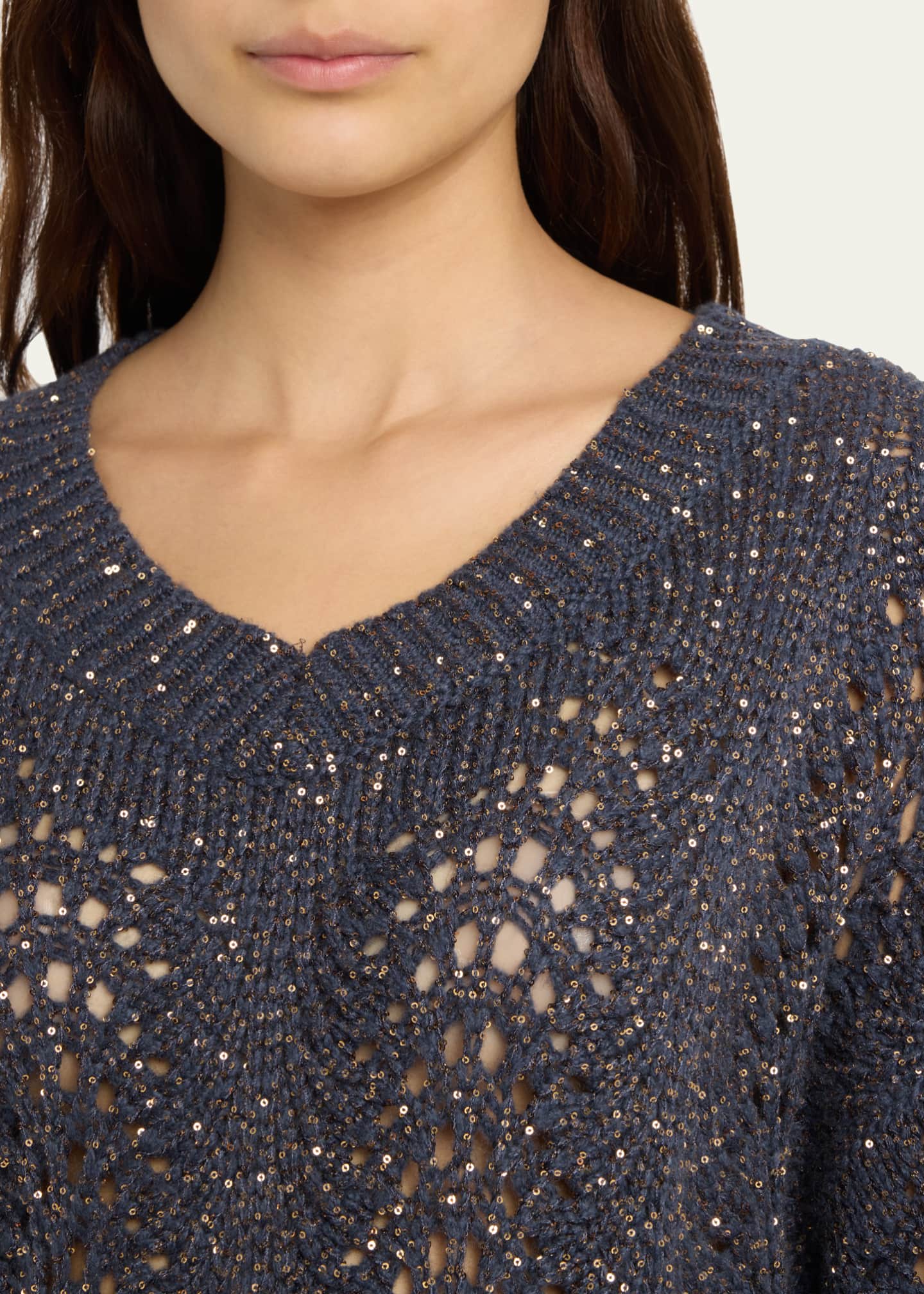 Brunello cucinelli sequin sweater top