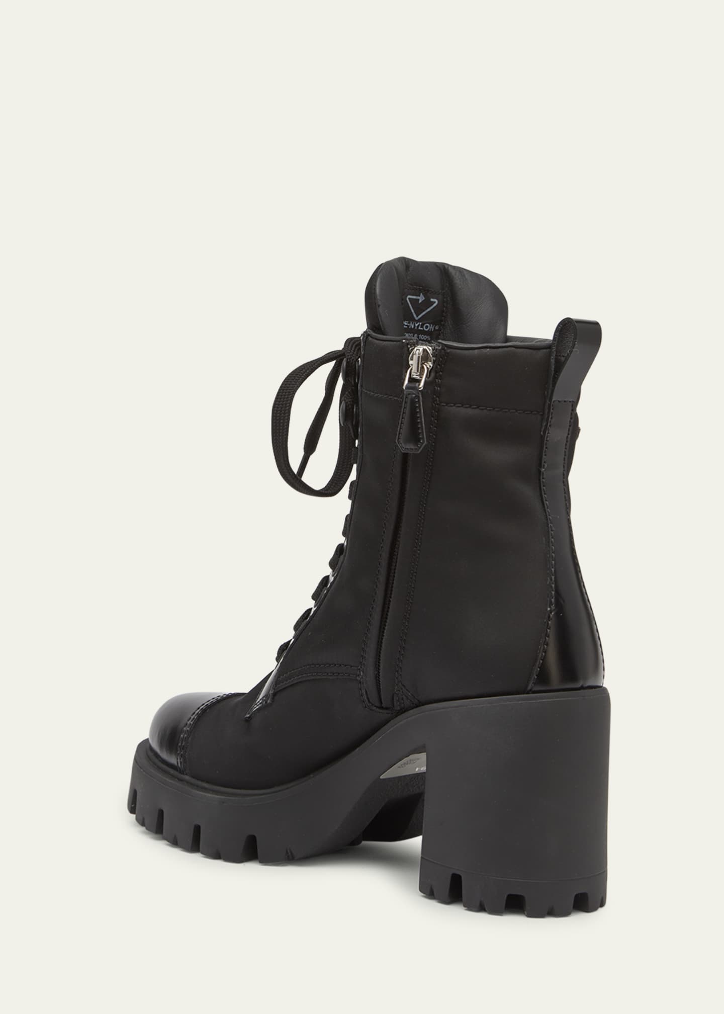 Prada block heel combat boot clearance
