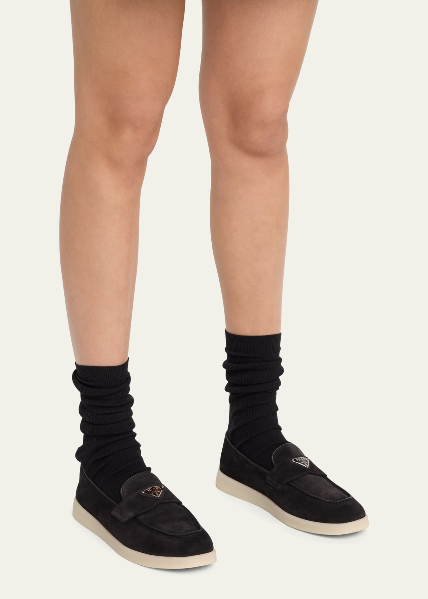 Prada suede loafers womens hot sale