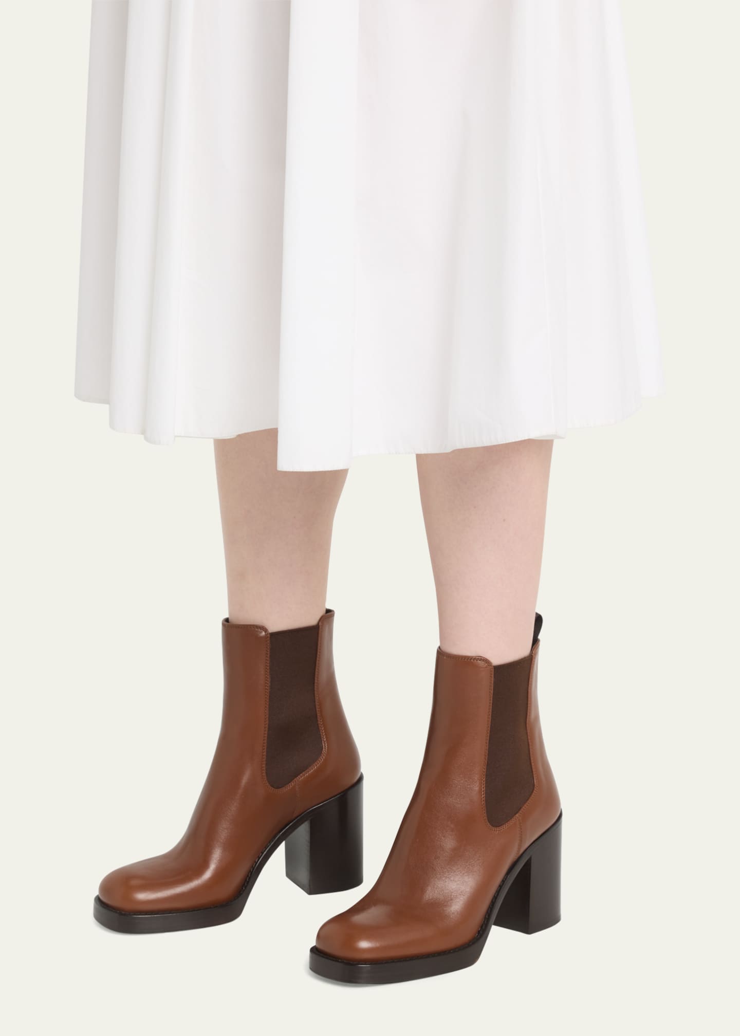 prada chelsea boots brown