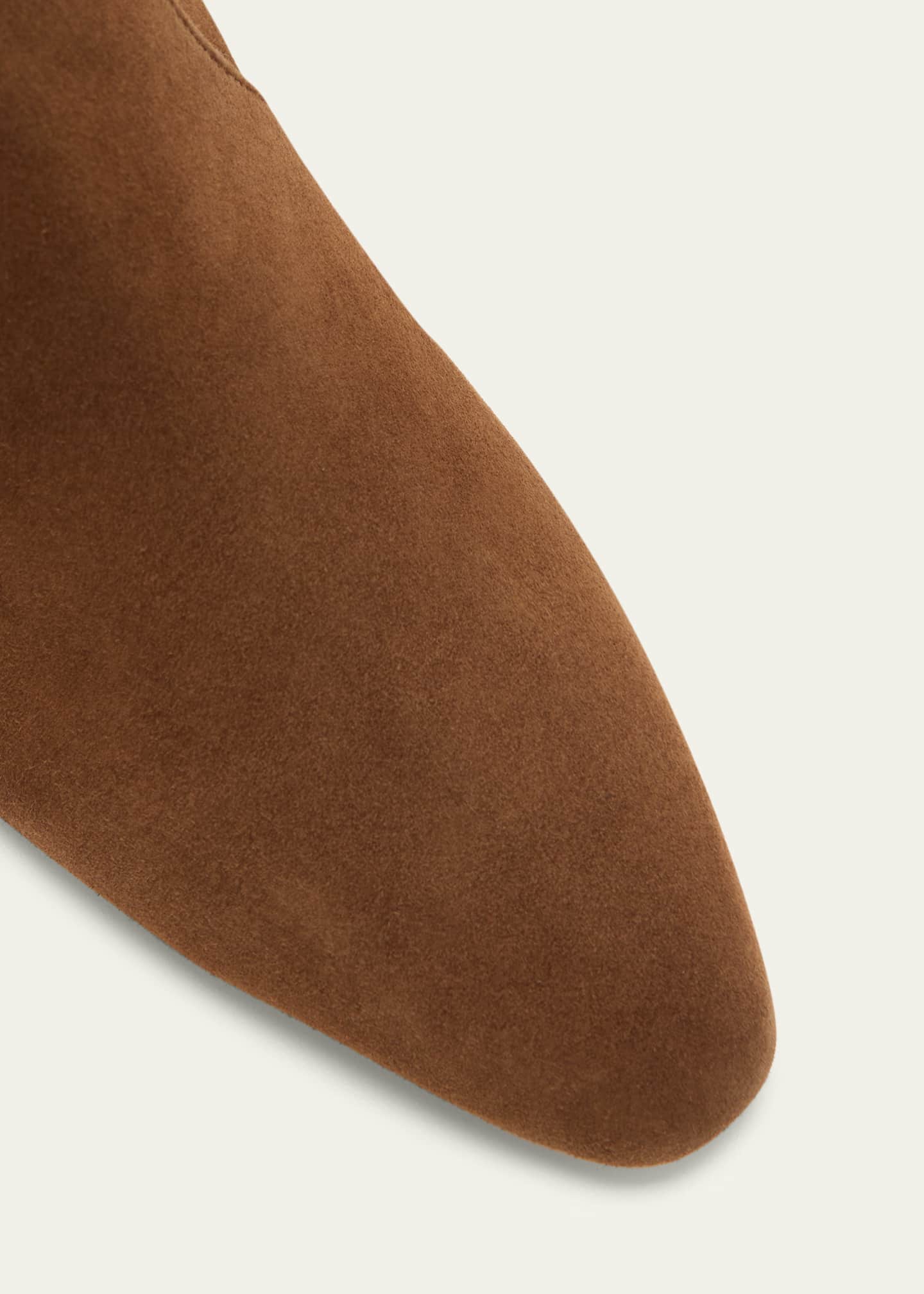 Suede Block-Heel Ankle Booties