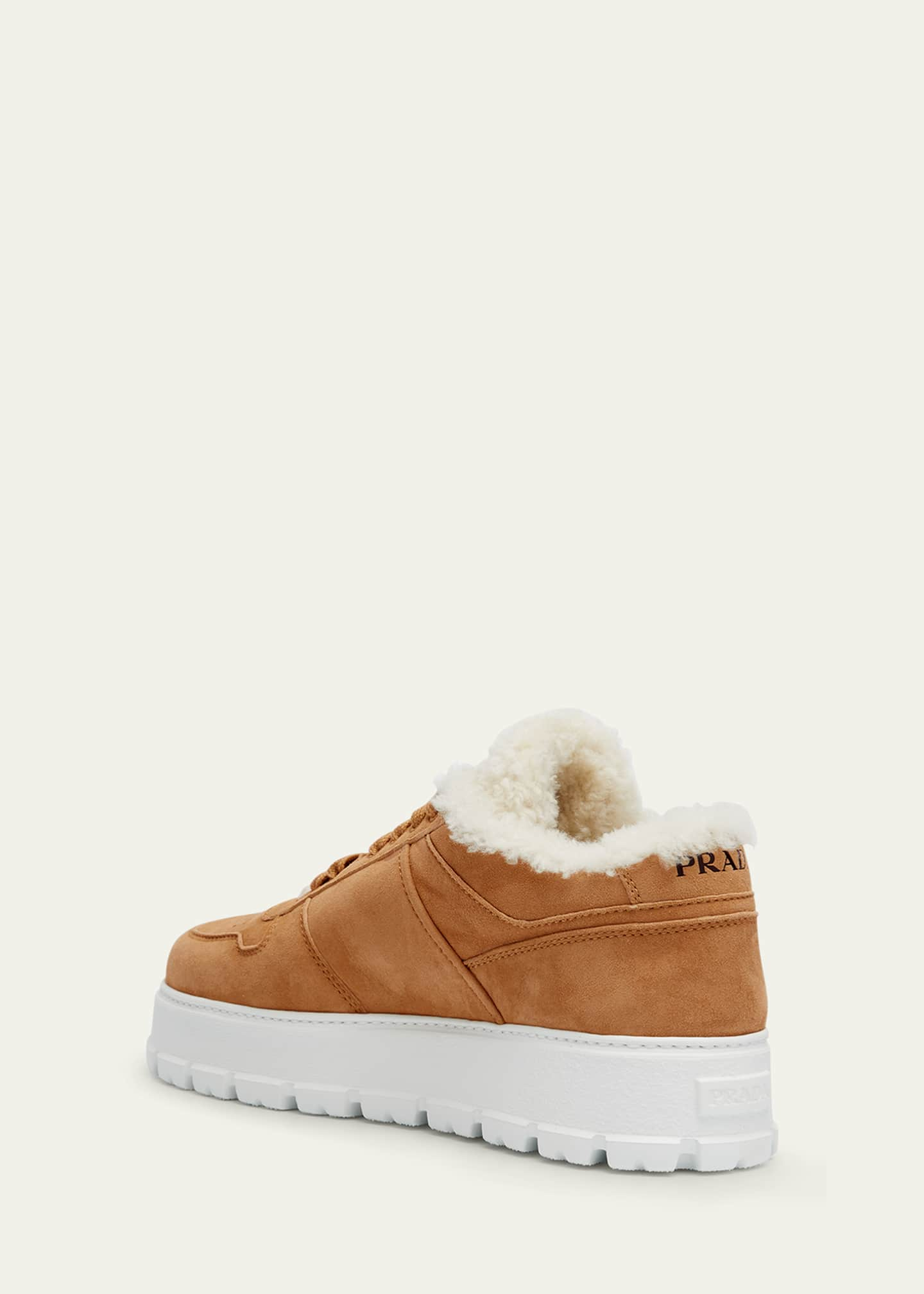 Prada Women's Shearling Platform Sneakers