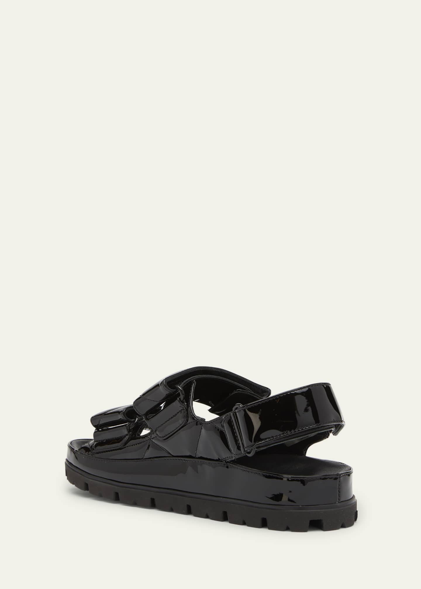 Prada Quilted Patent Slingback Sport Sandals - Bergdorf Goodman