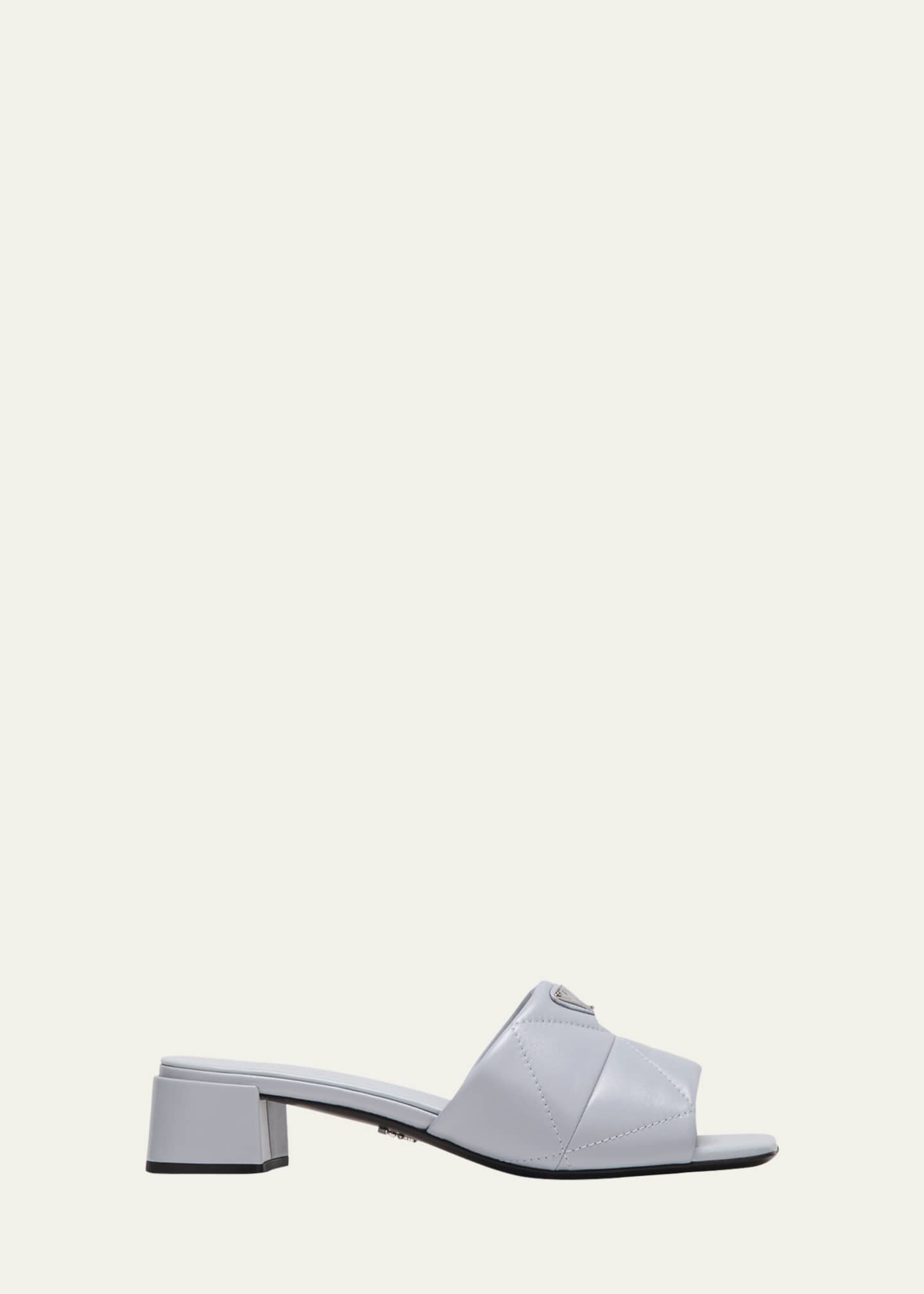 Pra Double Strap Quilted Slide 20 White Calfskin