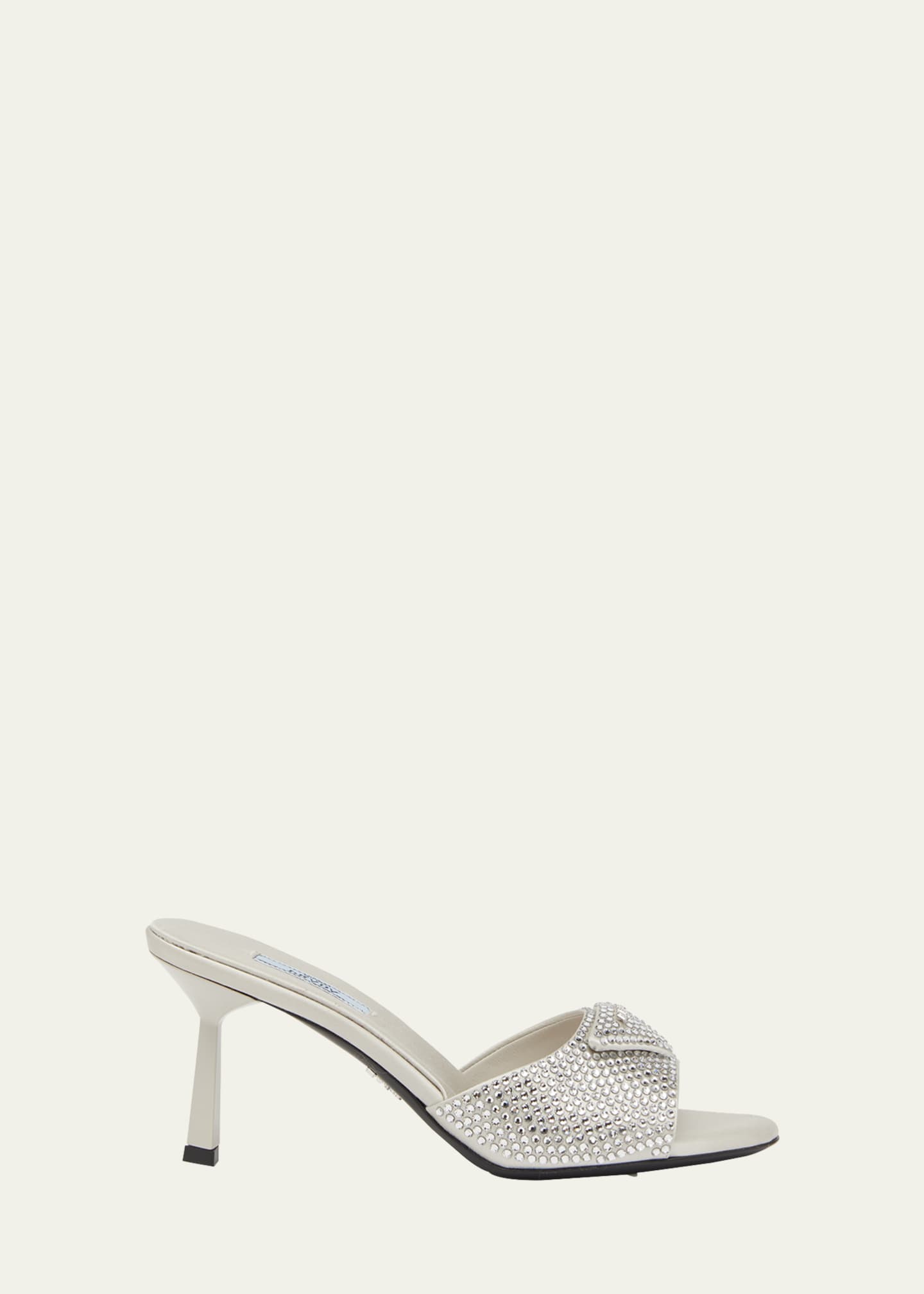 Prada silver mules best sale
