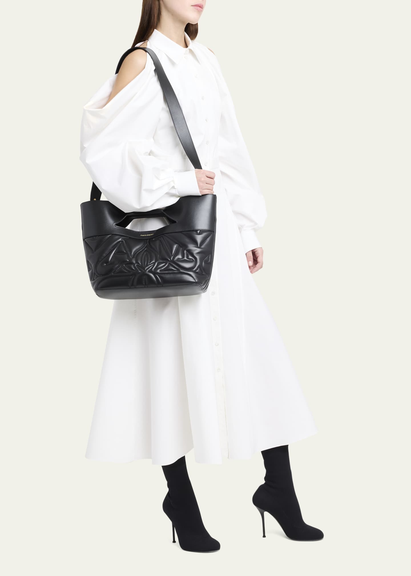 THE BOW SMALL LEATHER TOTE BAG
