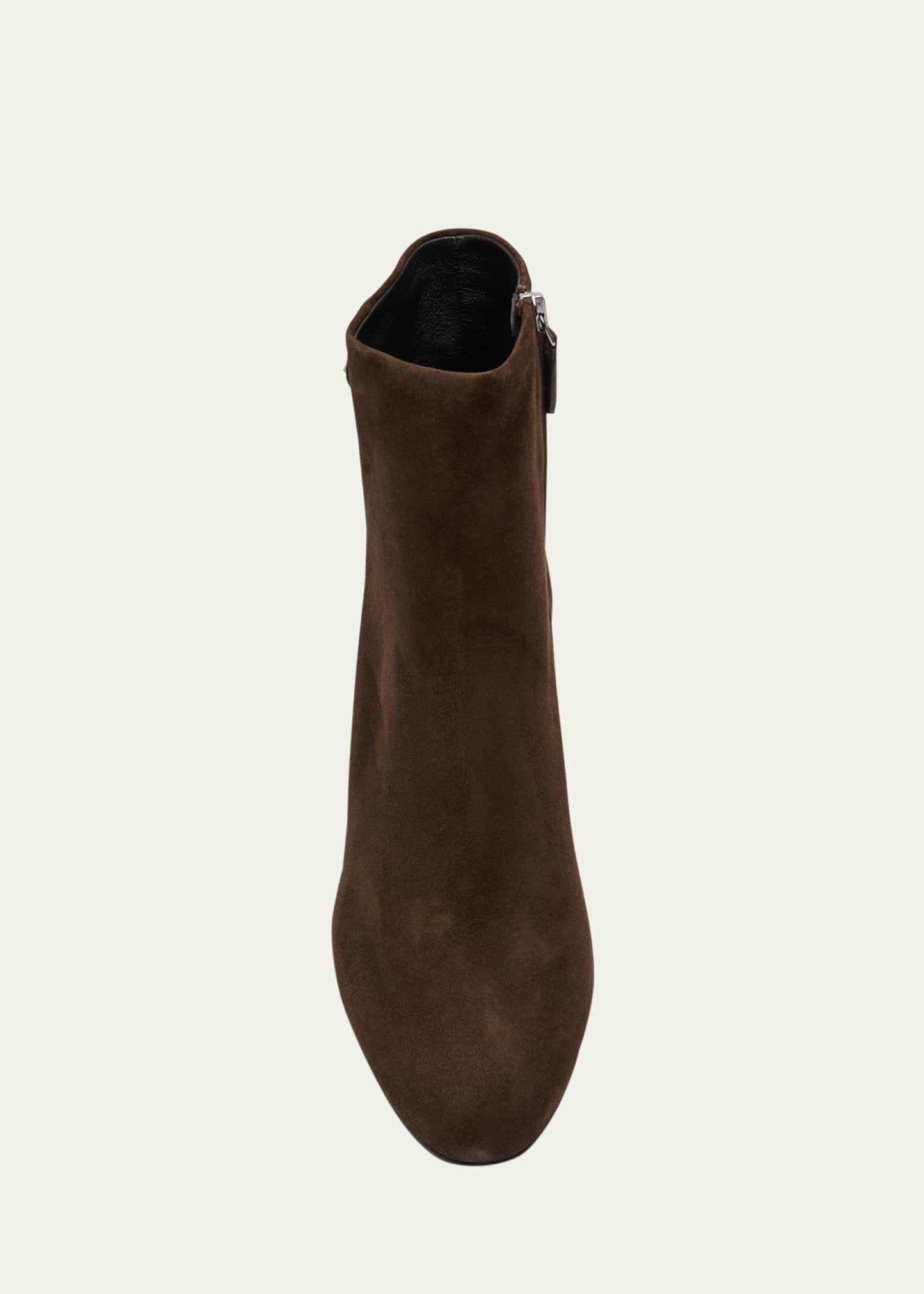 Prada Suede Block-Heel Ankle Booties Image 5 of 5