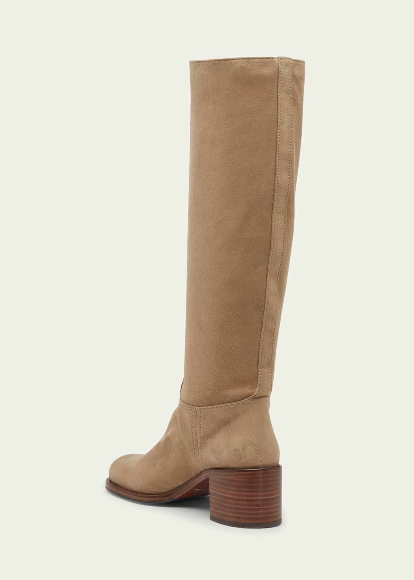 Prada Suede Block Heel Knee Boots Bergdorf Goodman
