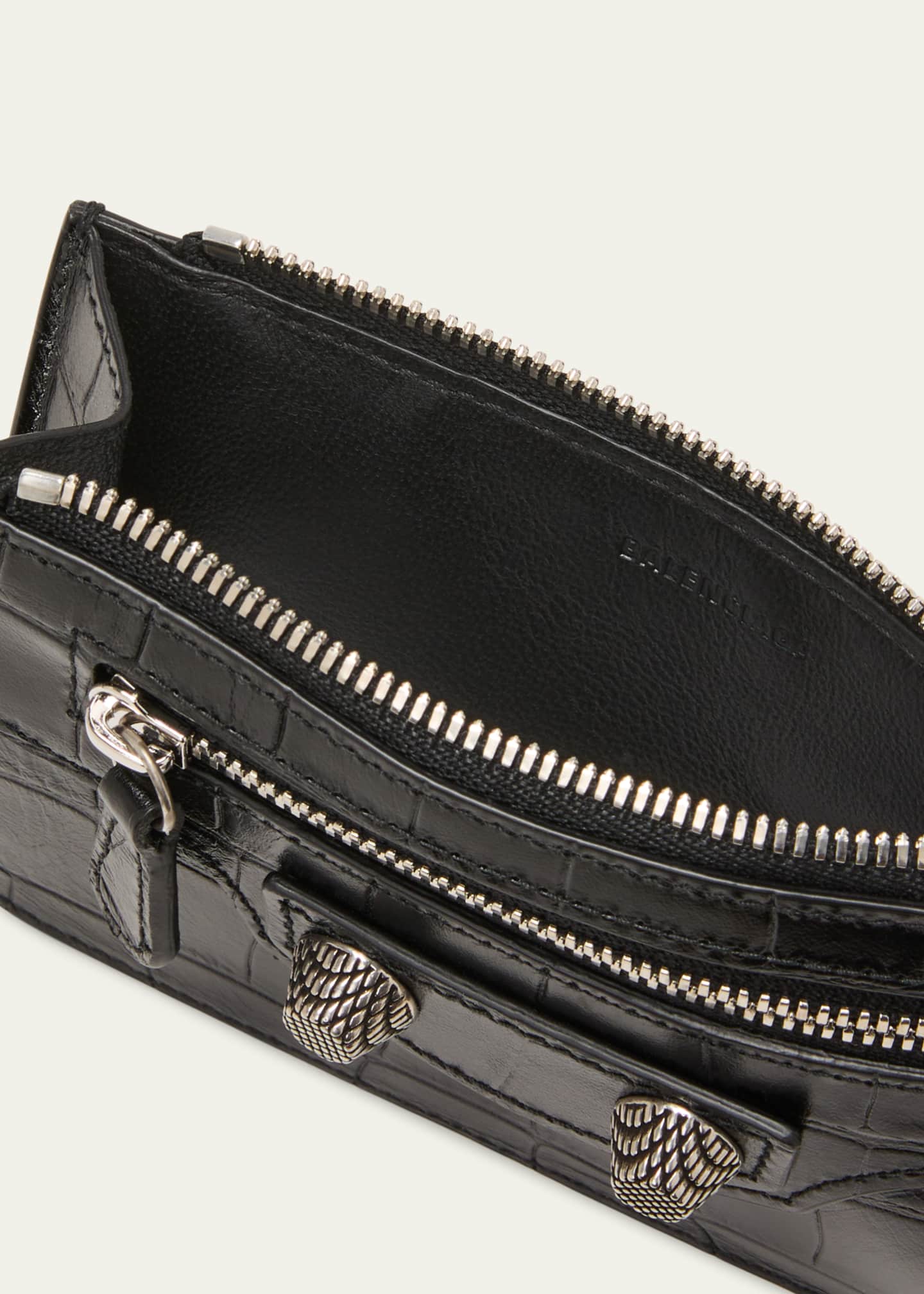Balenciaga Le Cagole Zip Leather Card Holder Black