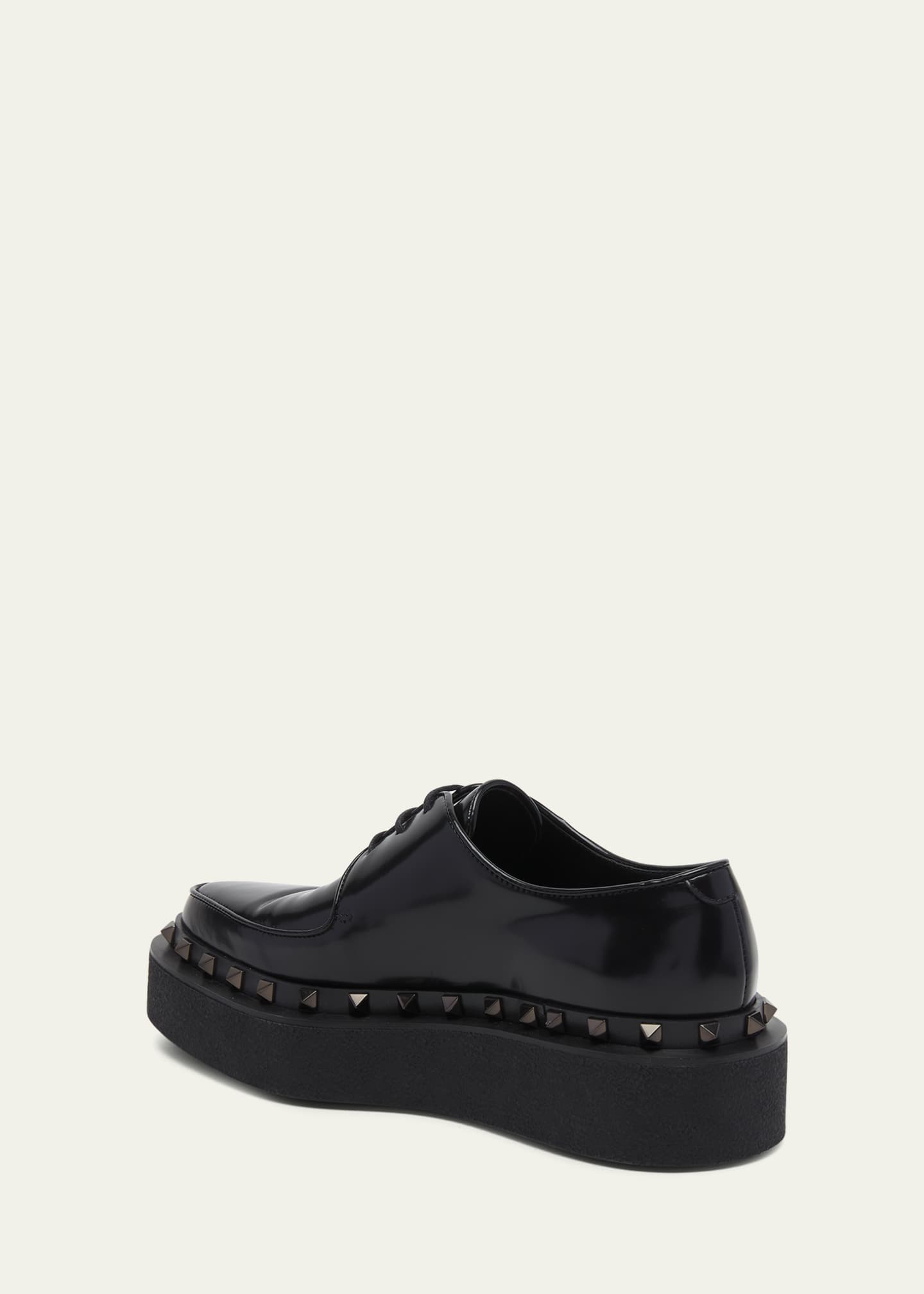 Leather platform derby shoes cheap