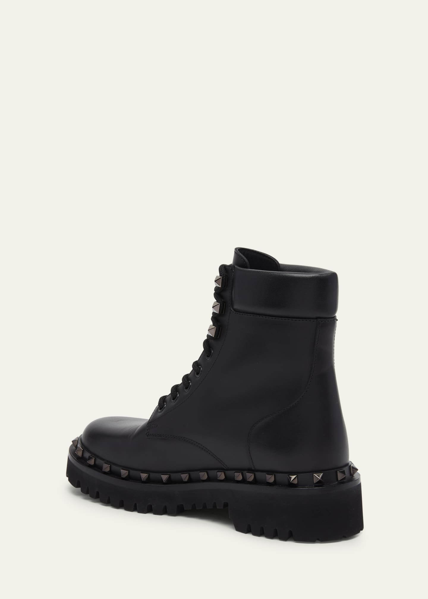 Valentino Garavani Rockstud Leather Combat Boots - Bergdorf Goodman