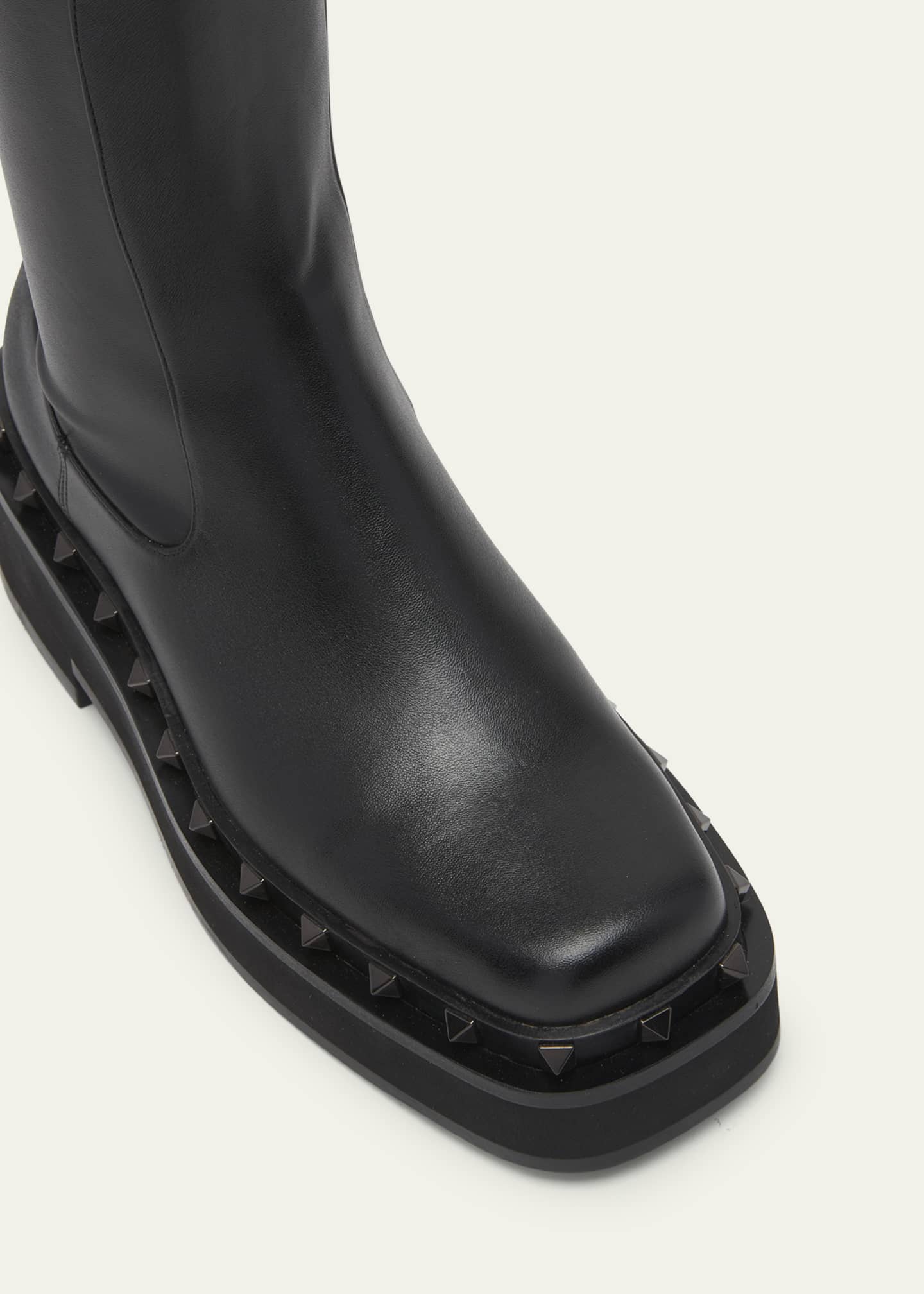 Valentino Garavani Rockstud thigh-high boots - Black
