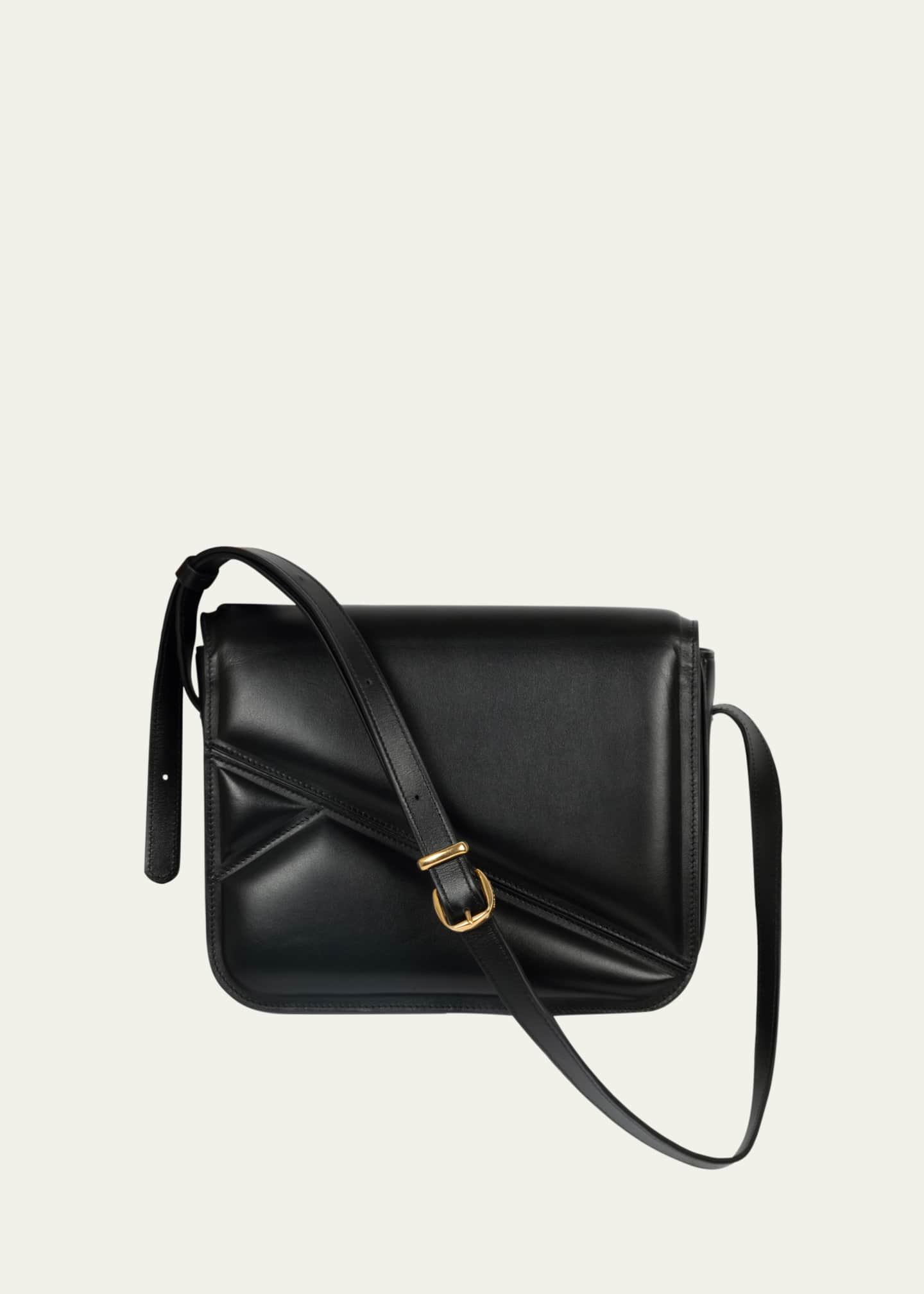 The Row - Black Leather Envelope Crossbody Bag