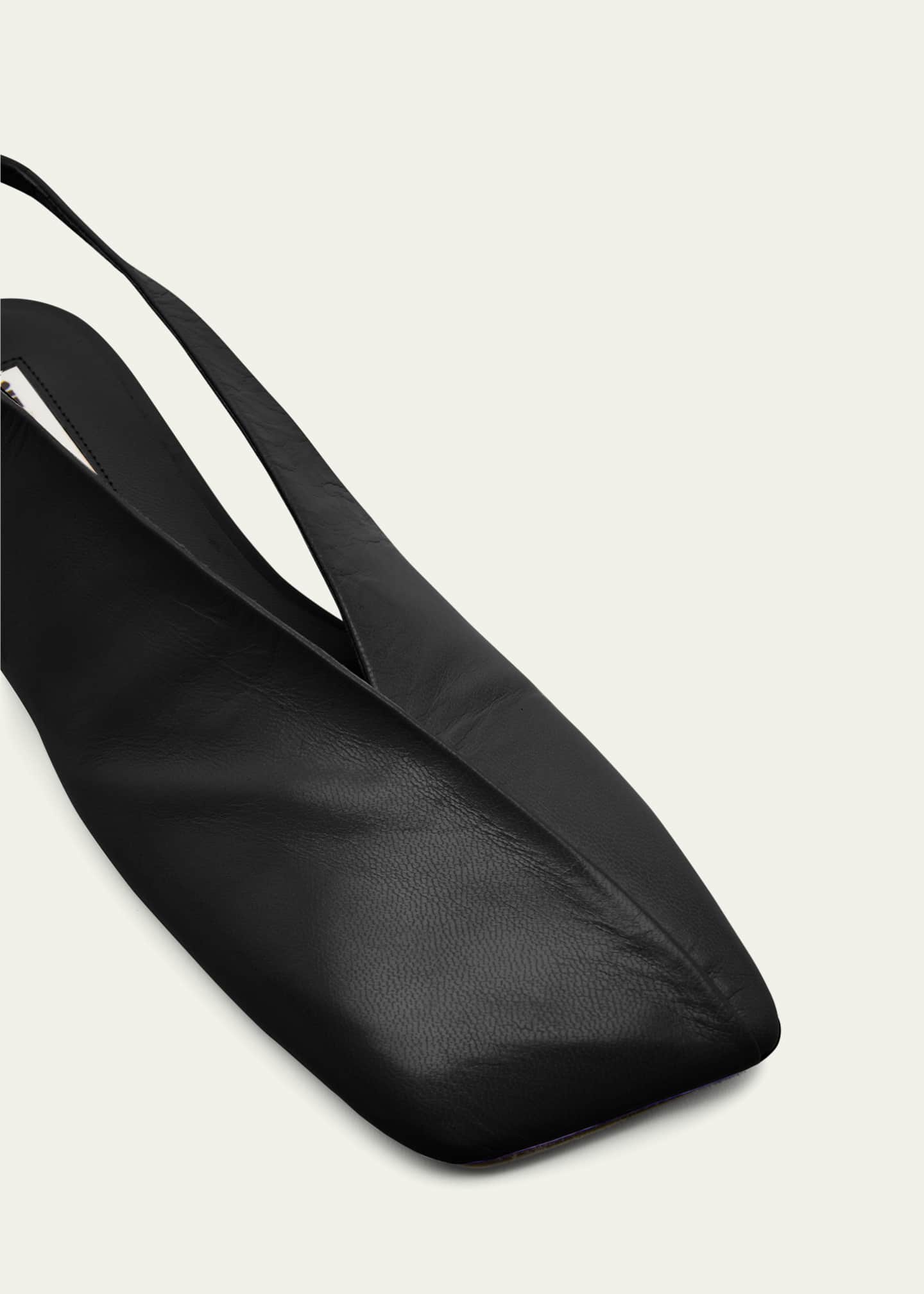Jil Sander Leather SquareToe Slingback Ballerina Flats Bergdorf Goodman