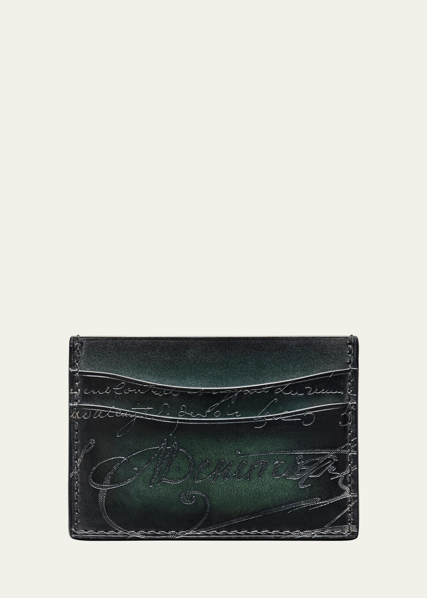 Berluti Men's Bambou Scritto Leather Card Holder Image 1 of 2