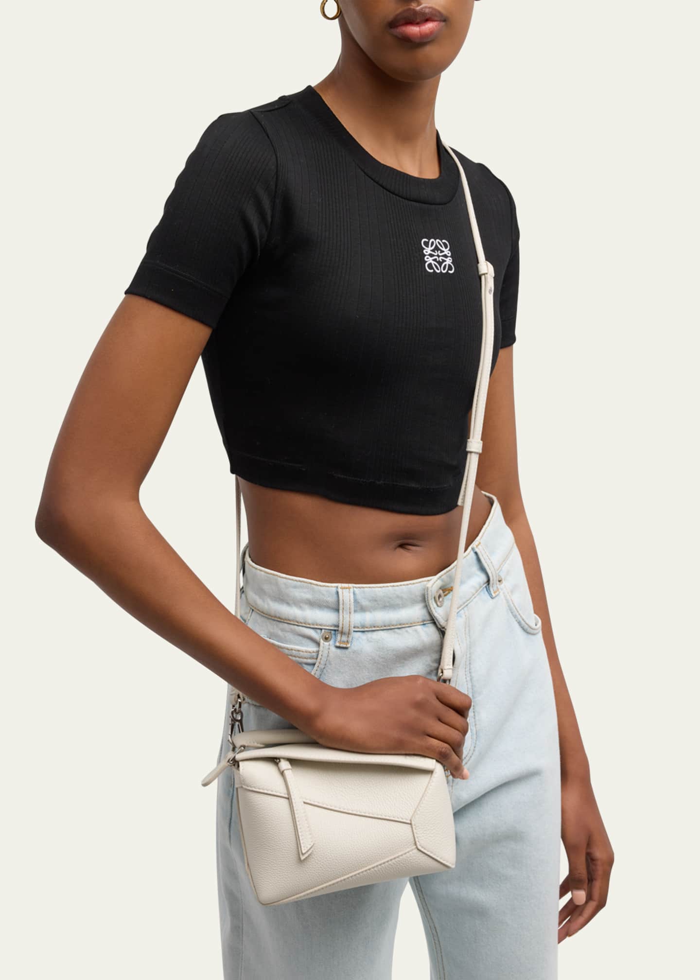 Loewe Puzzle Edge Mini Top-Handle Bag in Grained Leather Image 5 of 6